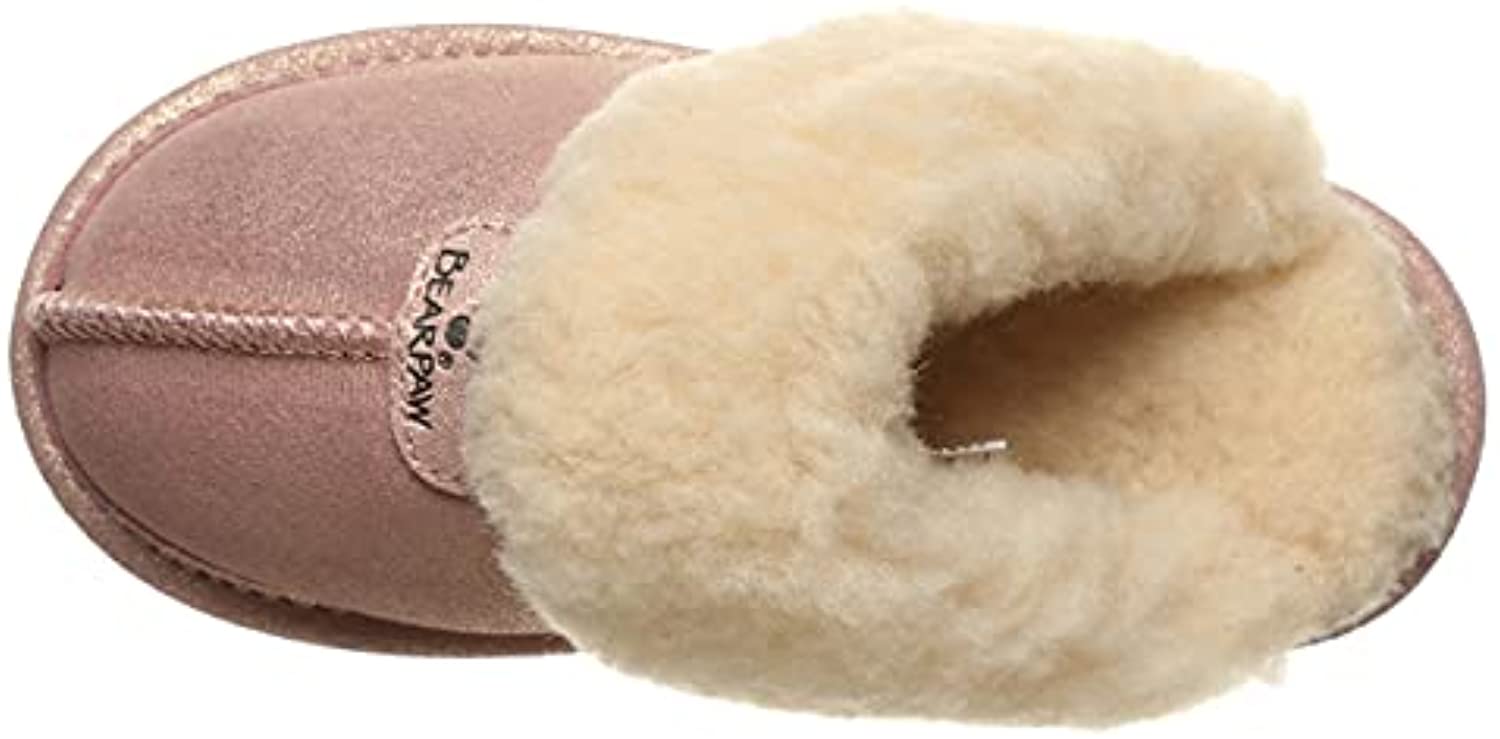 Bearpaw Loki Kid's Leather, Wool Slippers - 671Y - Pink Glitter