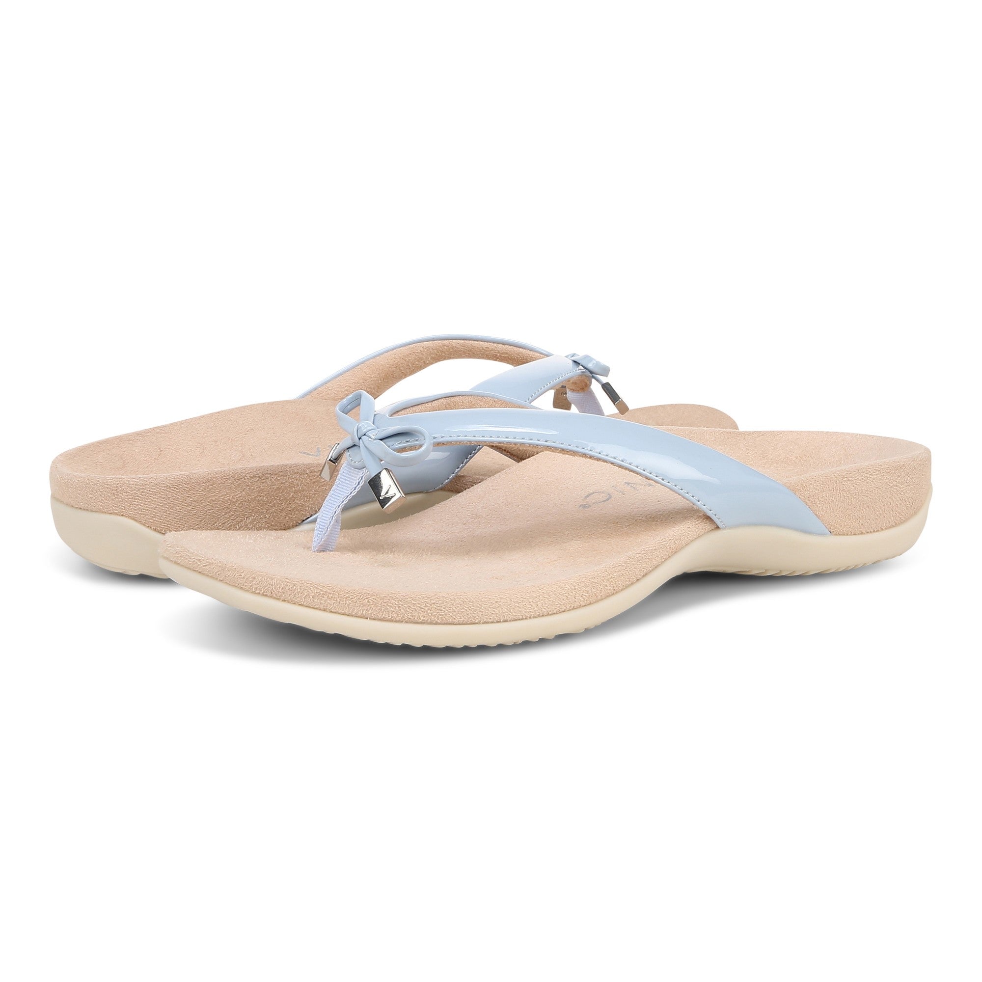 Vionic Bella - Women's Orthotic Thong Sandals - Skyway Blue - pair left angle