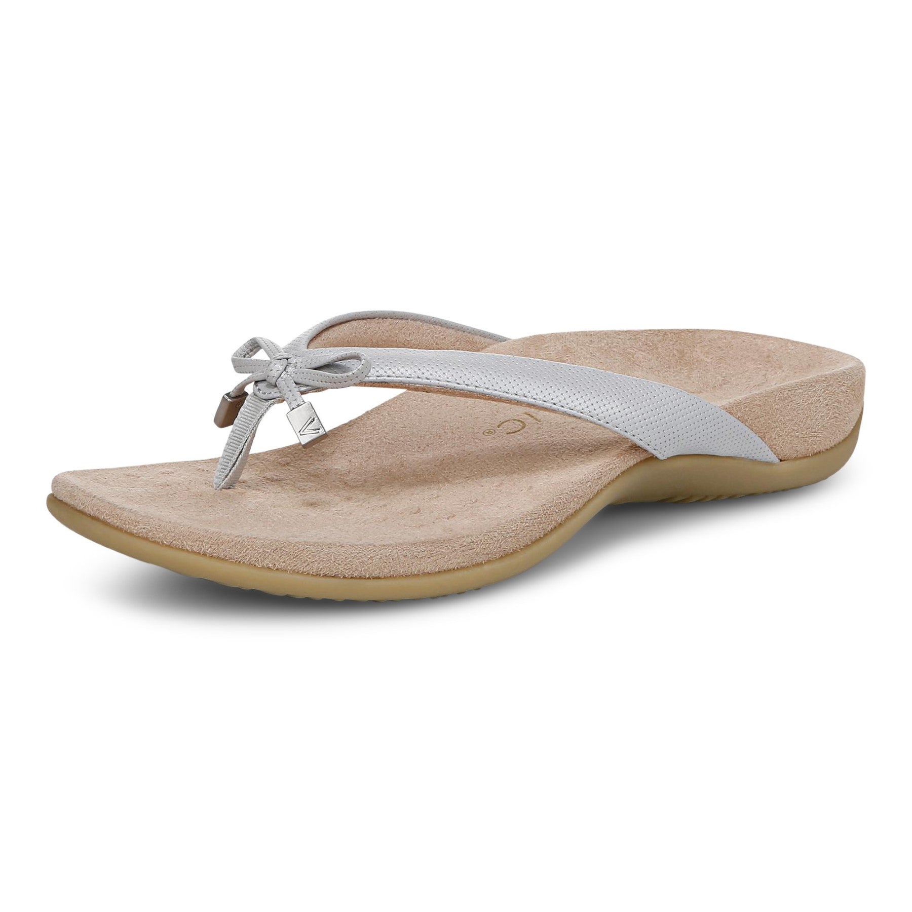 Vionic Bella - Women's Orthotic Thong Sandals - Vapor Grey - Left angle