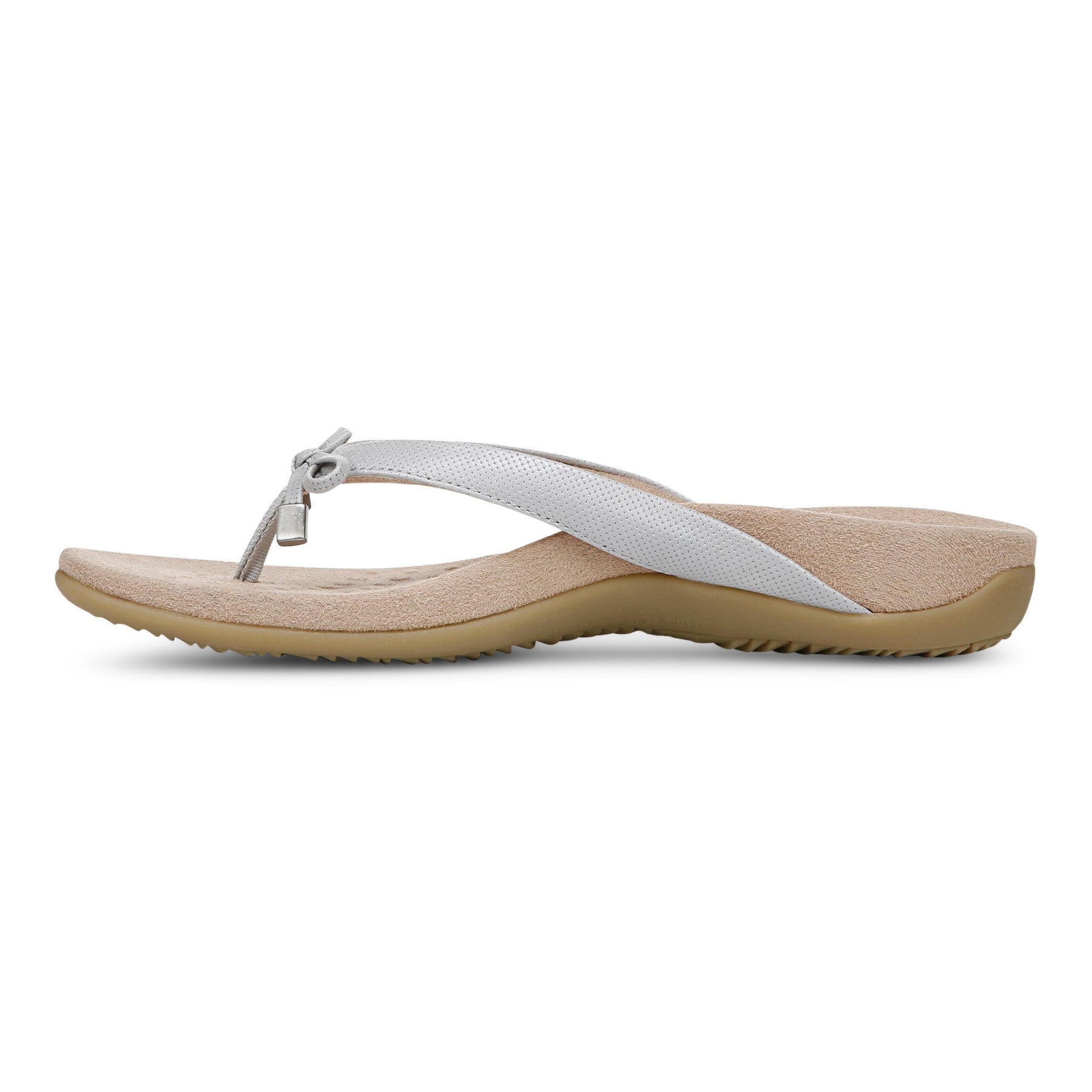 Vionic Bella - Women's Orthotic Thong Sandals - Vapor Grey - Left Side