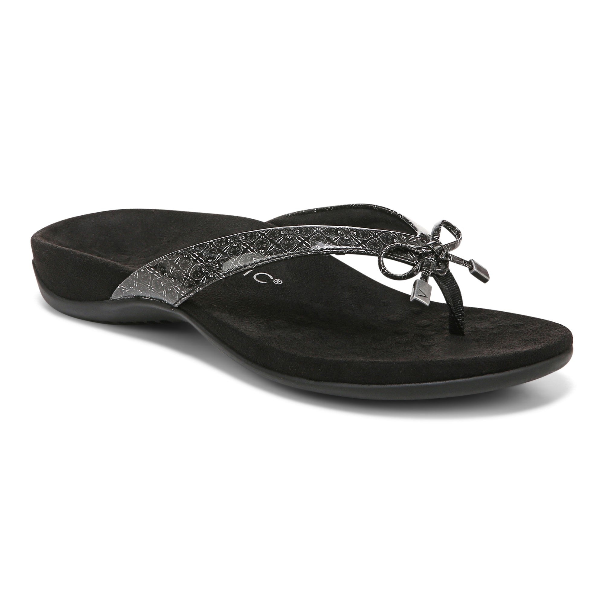Vionic Bella - Women's Orthotic Thong Sandals in Black-Black