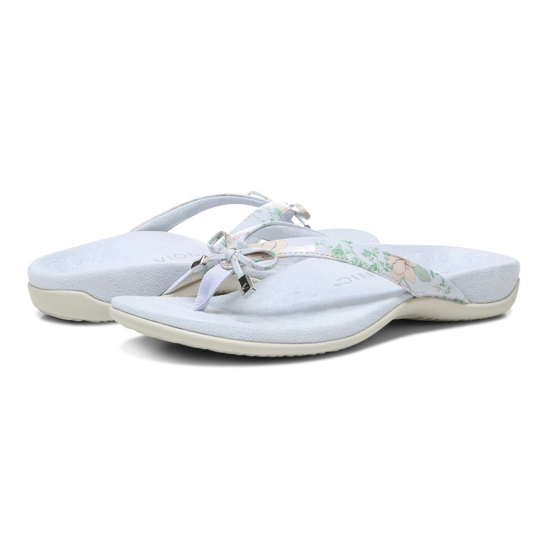 Vionic Bella - Women's Orthotic Thong Sandals - Arctic Ice Botanical - pair left angle