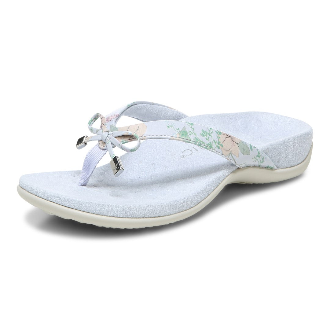 Vionic Bella - Women's Orthotic Thong Sandals - Arctic Ice Botanical - Left angle
