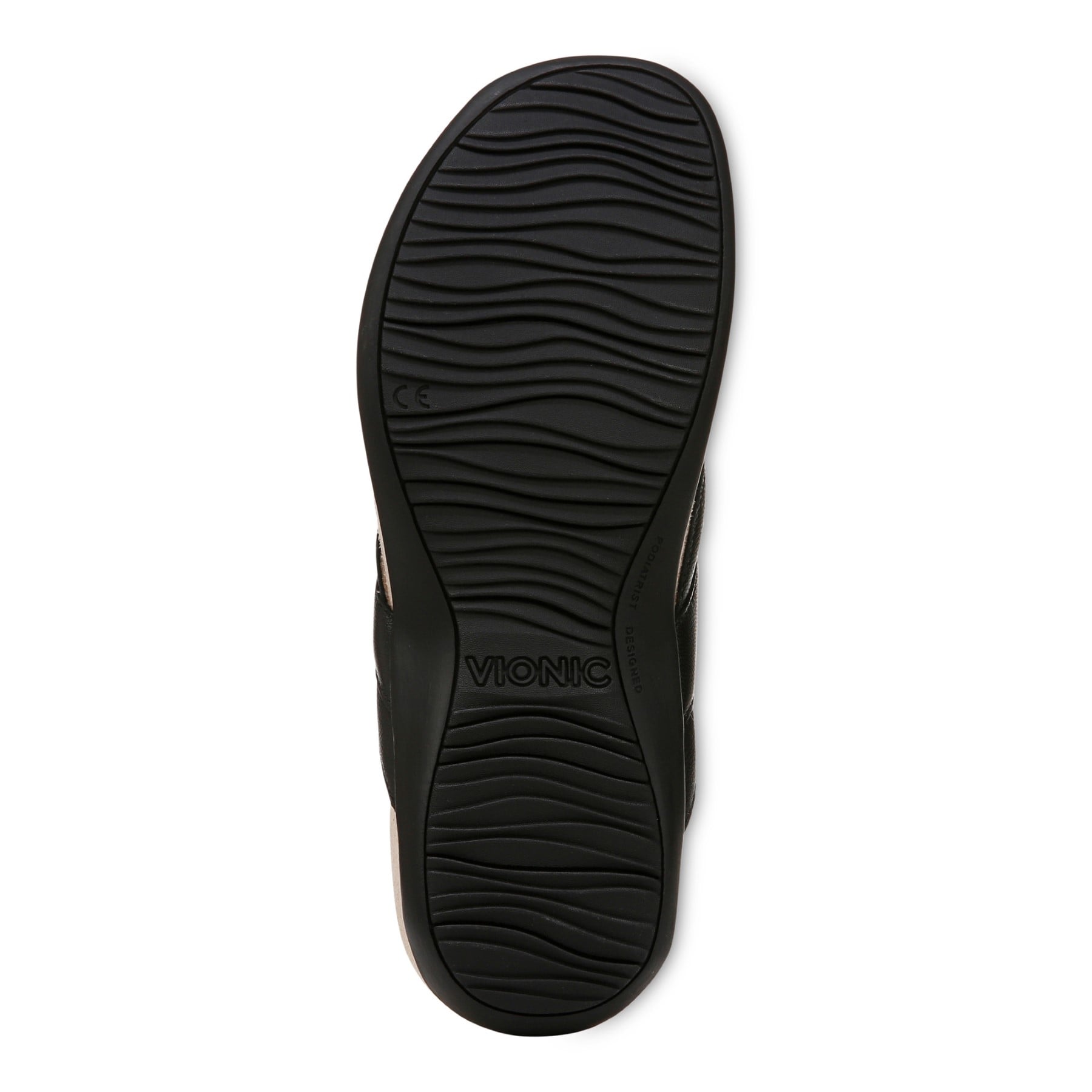 Vionic Bella Braid Women's Thong Orthotic Arch Support Sandal - Black - Bottom