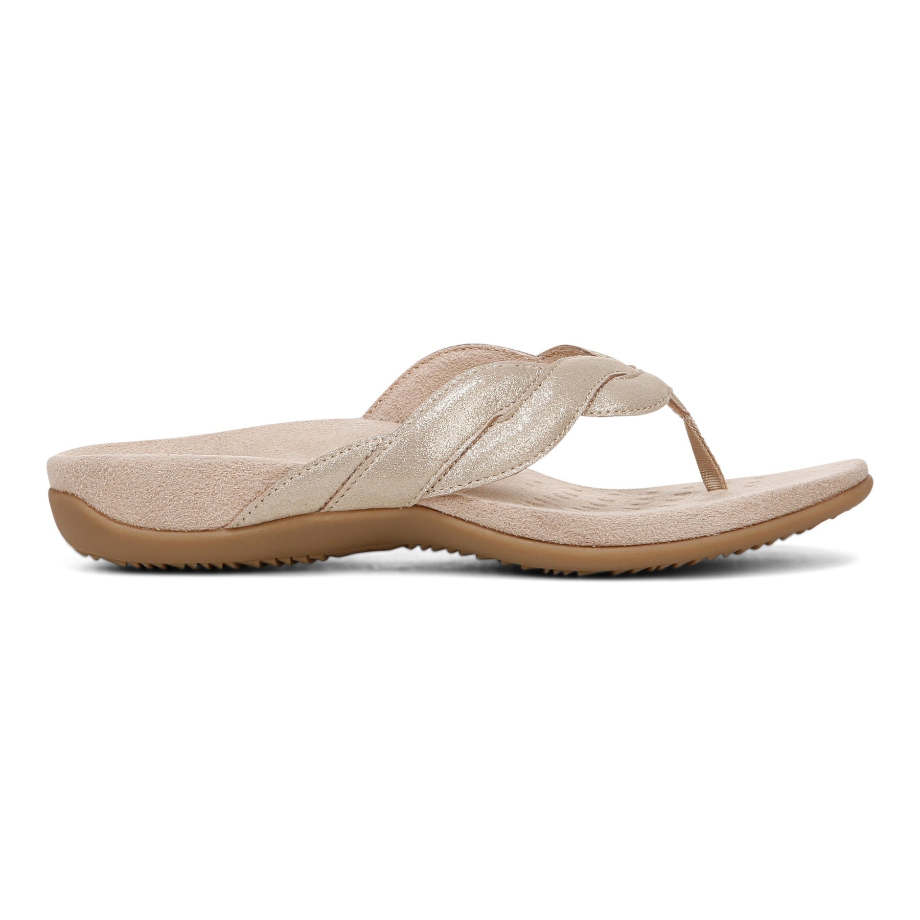 Vionic Bella Braid Women's Thong Orthotic Arch Support Sandal - Gold - Right side