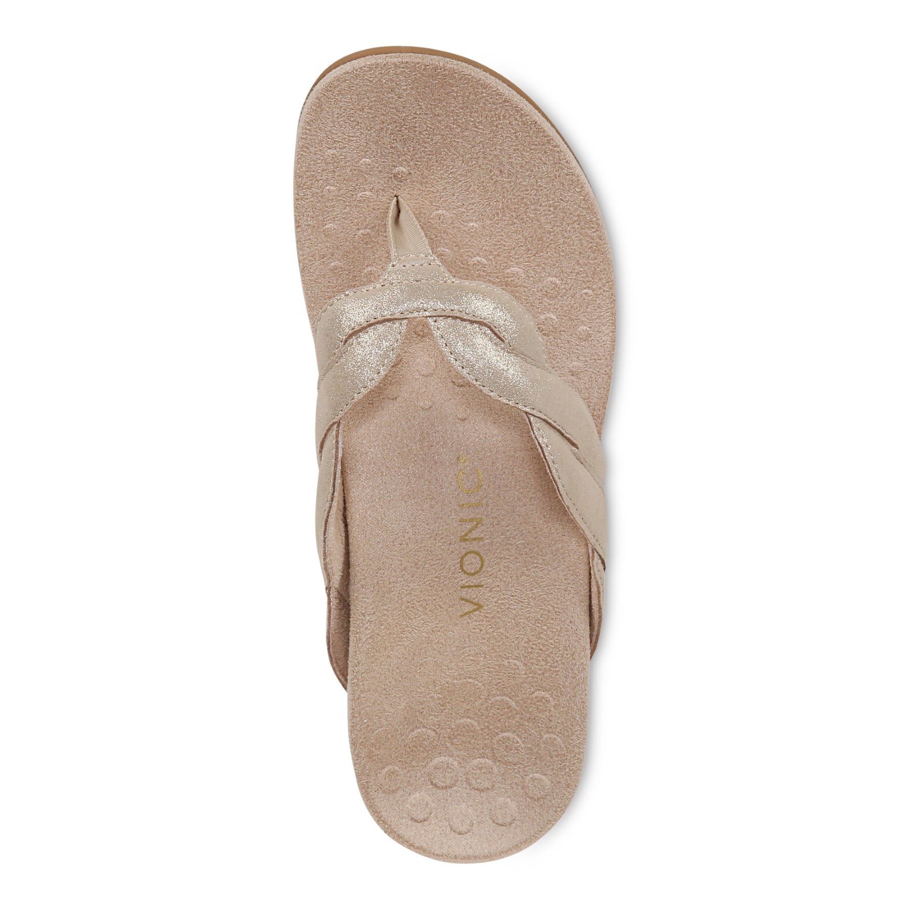 Vionic Bella Braid Women's Thong Orthotic Arch Support Sandal - Gold - Top