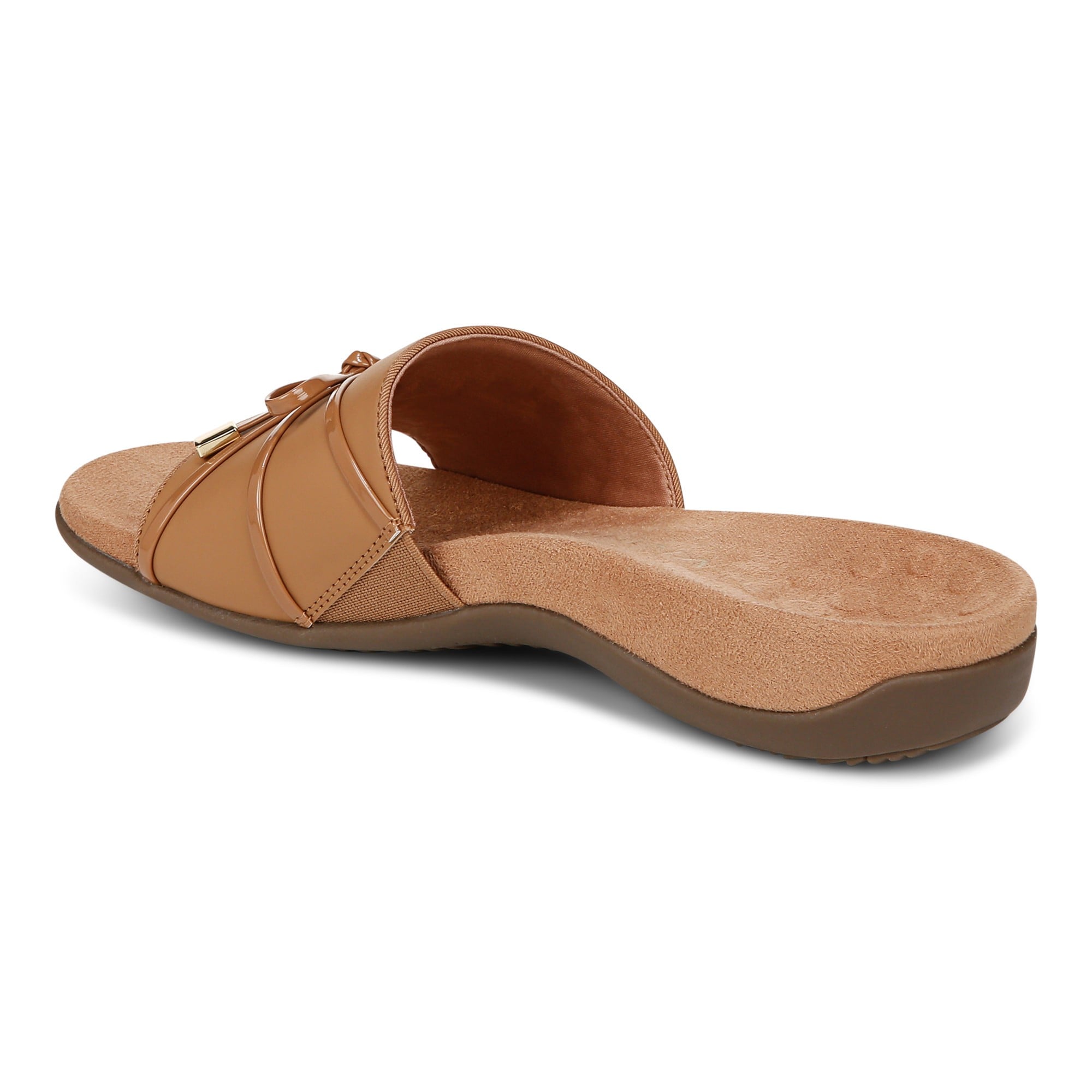 Vionic Bella Slide Women's Comfort Supportive Sandal - Camel - Back angle