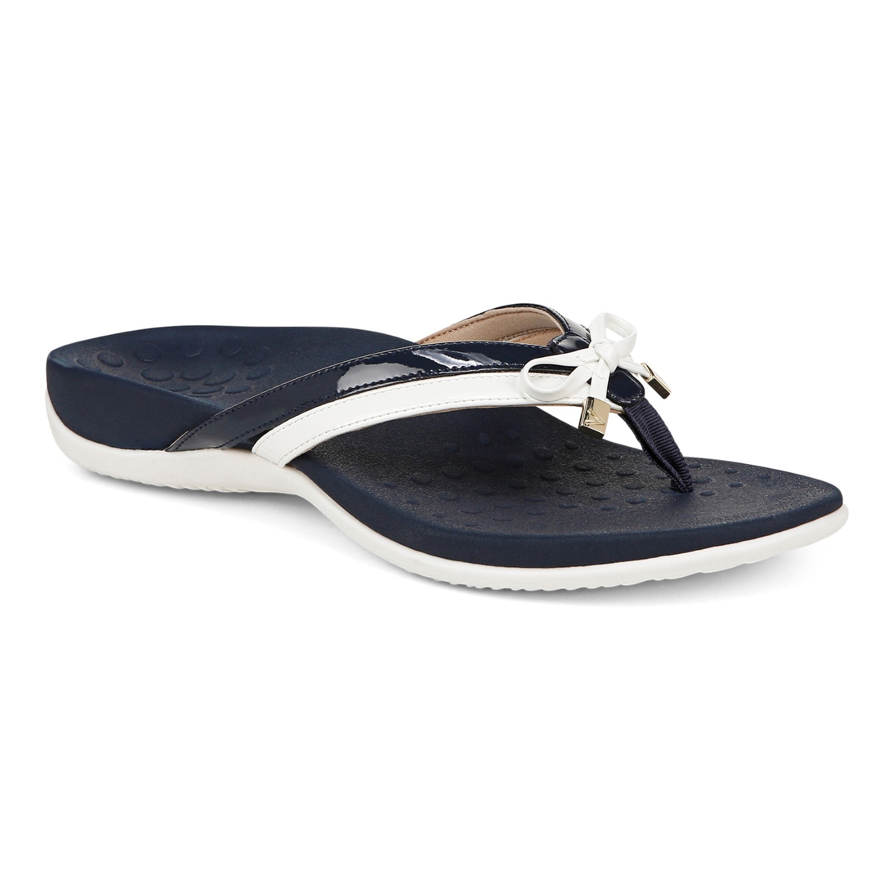 Vionic Bella X Women's Orthotic Support Sandal - Navy/white - Angle main