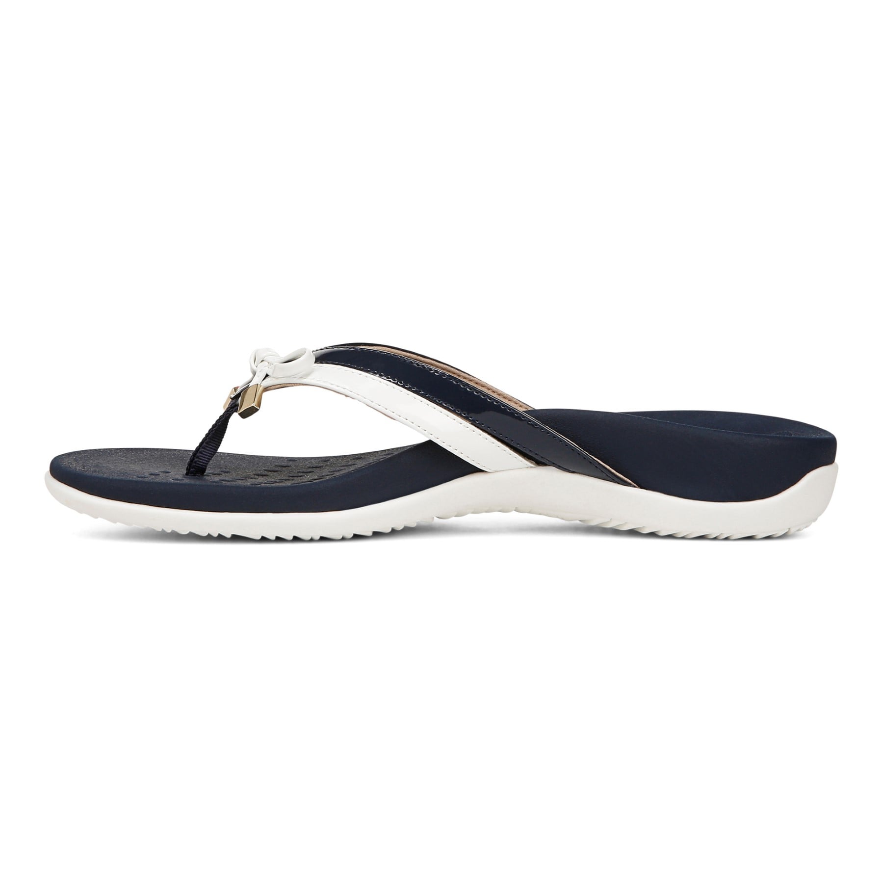 Vionic Bella X Women's Orthotic Support Sandal - Navy/white - Left Side