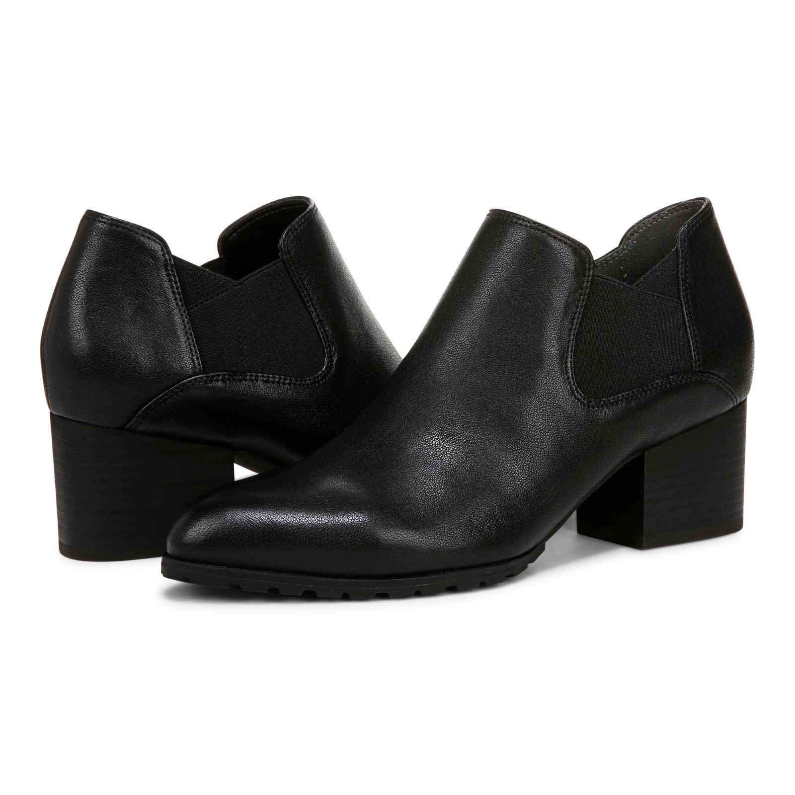 Vionic Belmont womens Shooties Short Boot - Black - pair left angle