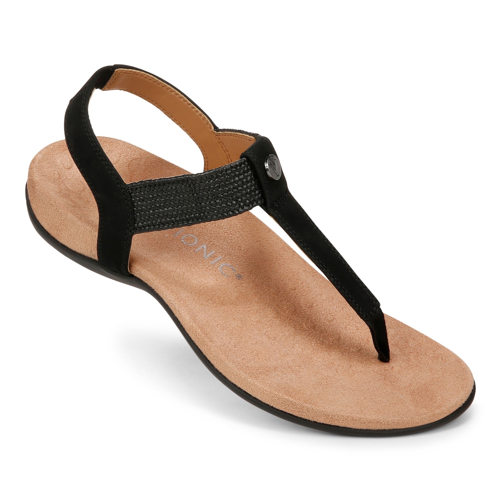 Vionic Brea Women's Toe Post Comfort Sandal - Black - BREA-I9863L1001-BLACK-13fl-med