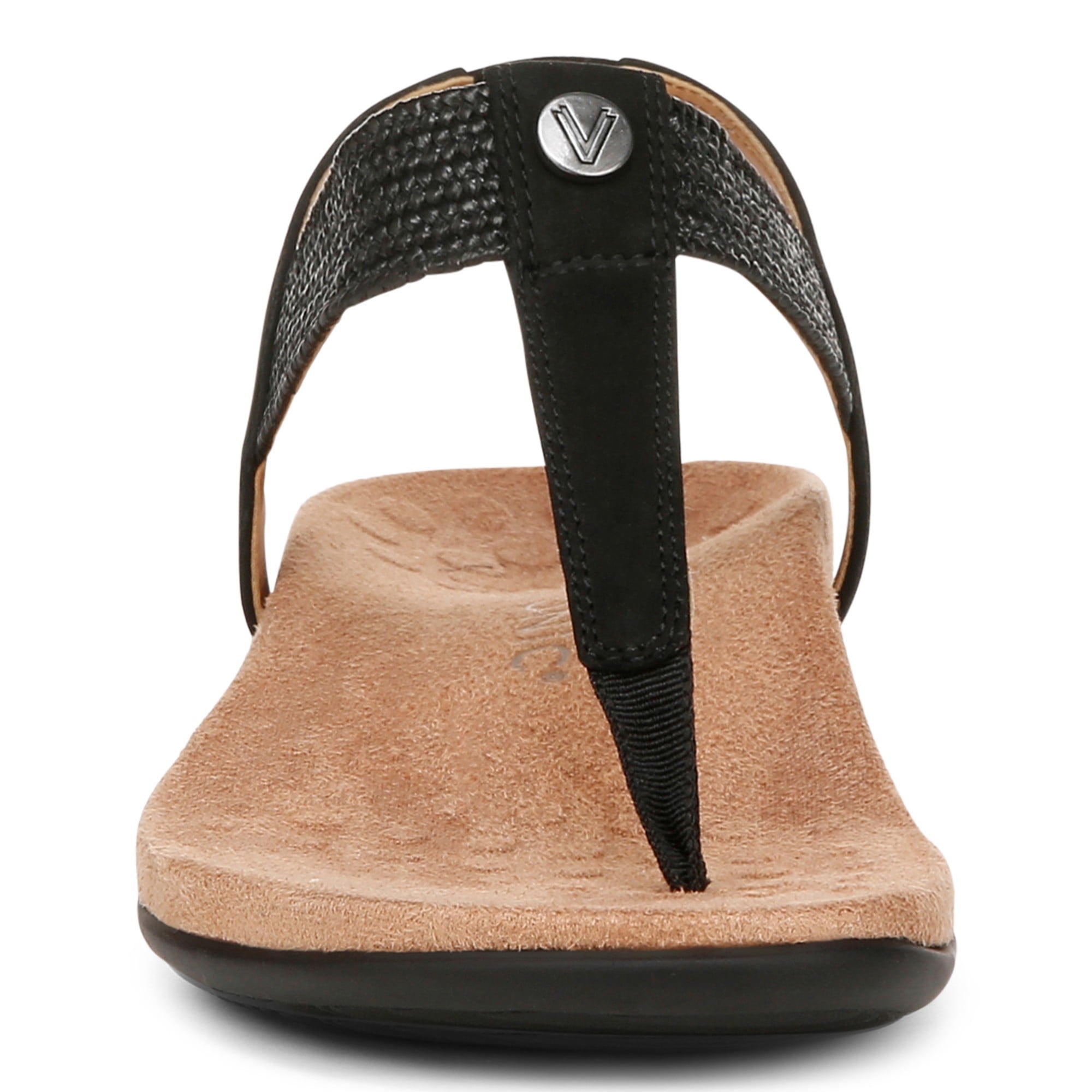 Vionic Brea Women's Toe Post Comfort Sandal - Black - Front