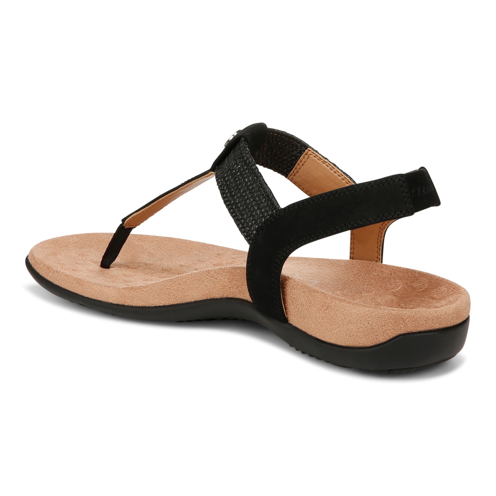 Vionic Brea Women's Toe Post Comfort Sandal - Black - Back angle