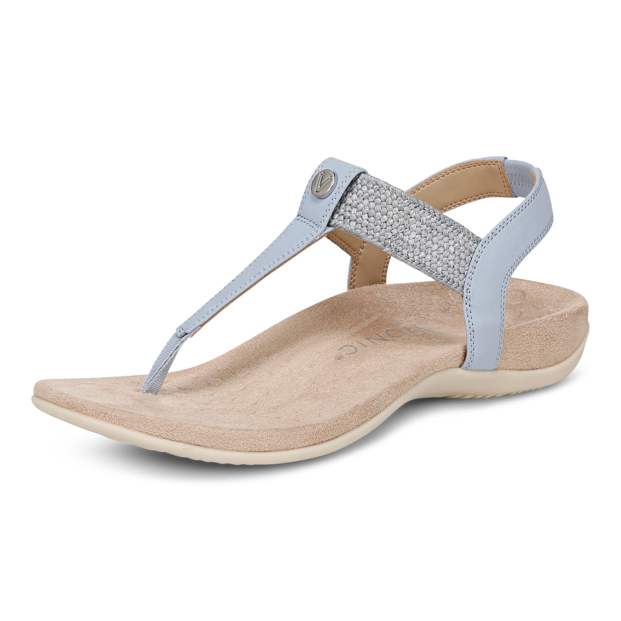 Vionic Brea Women's Toe Post Comfort Sandal - Skyway Blue - Left angle