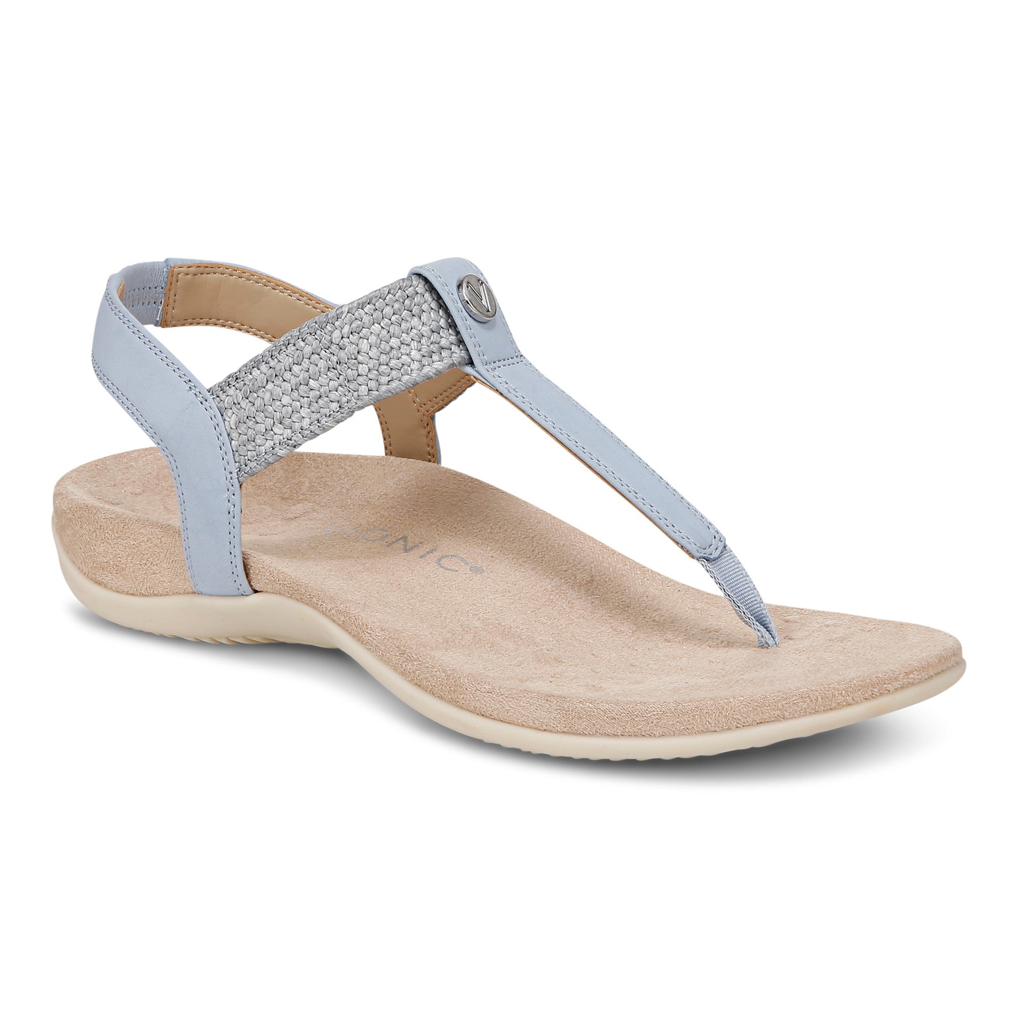 Vionic Brea Women's Toe Post Comfort Sandal - Skyway Blue - Angle main