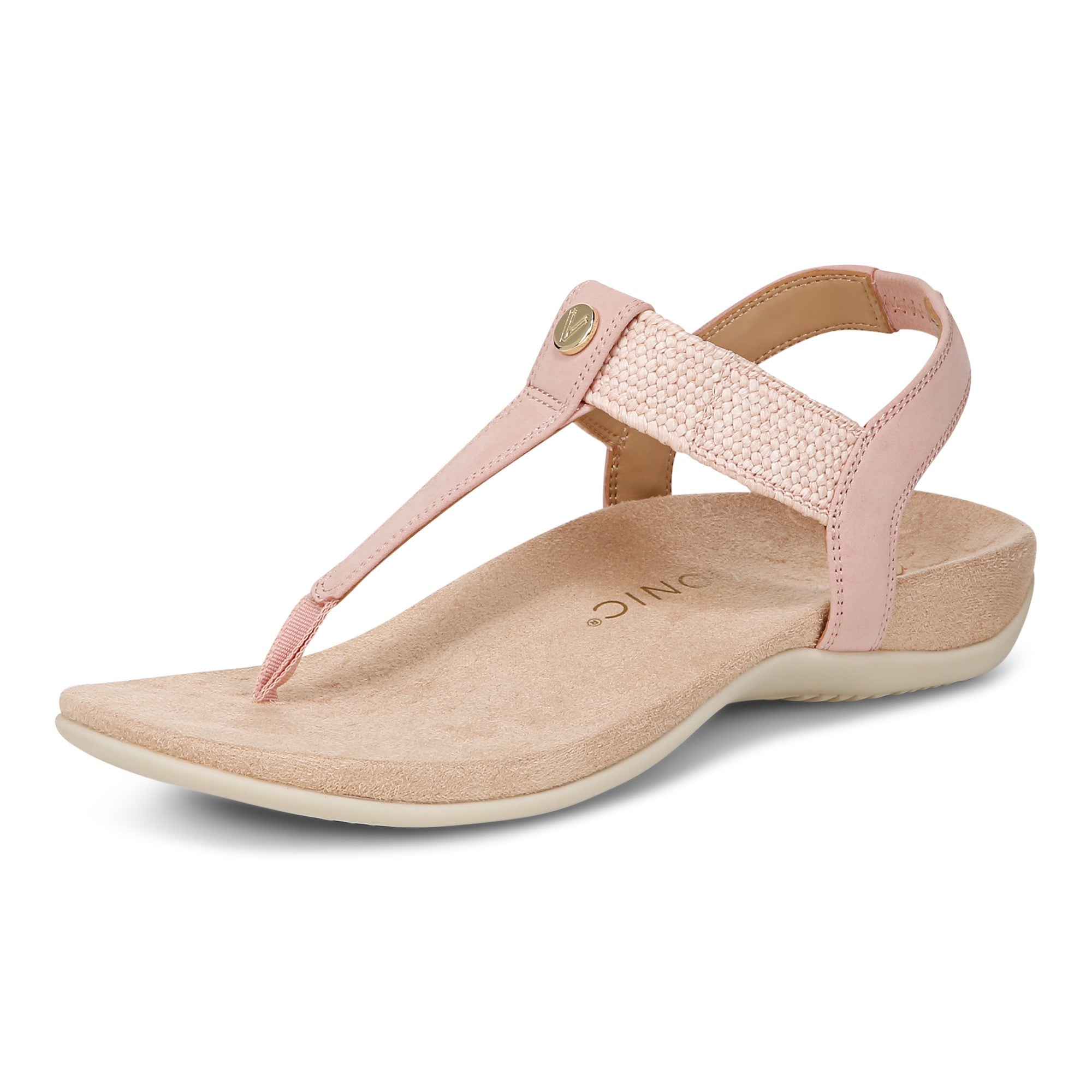 Vionic Brea Women's Toe Post Comfort Sandal - Light Pink - Left angle