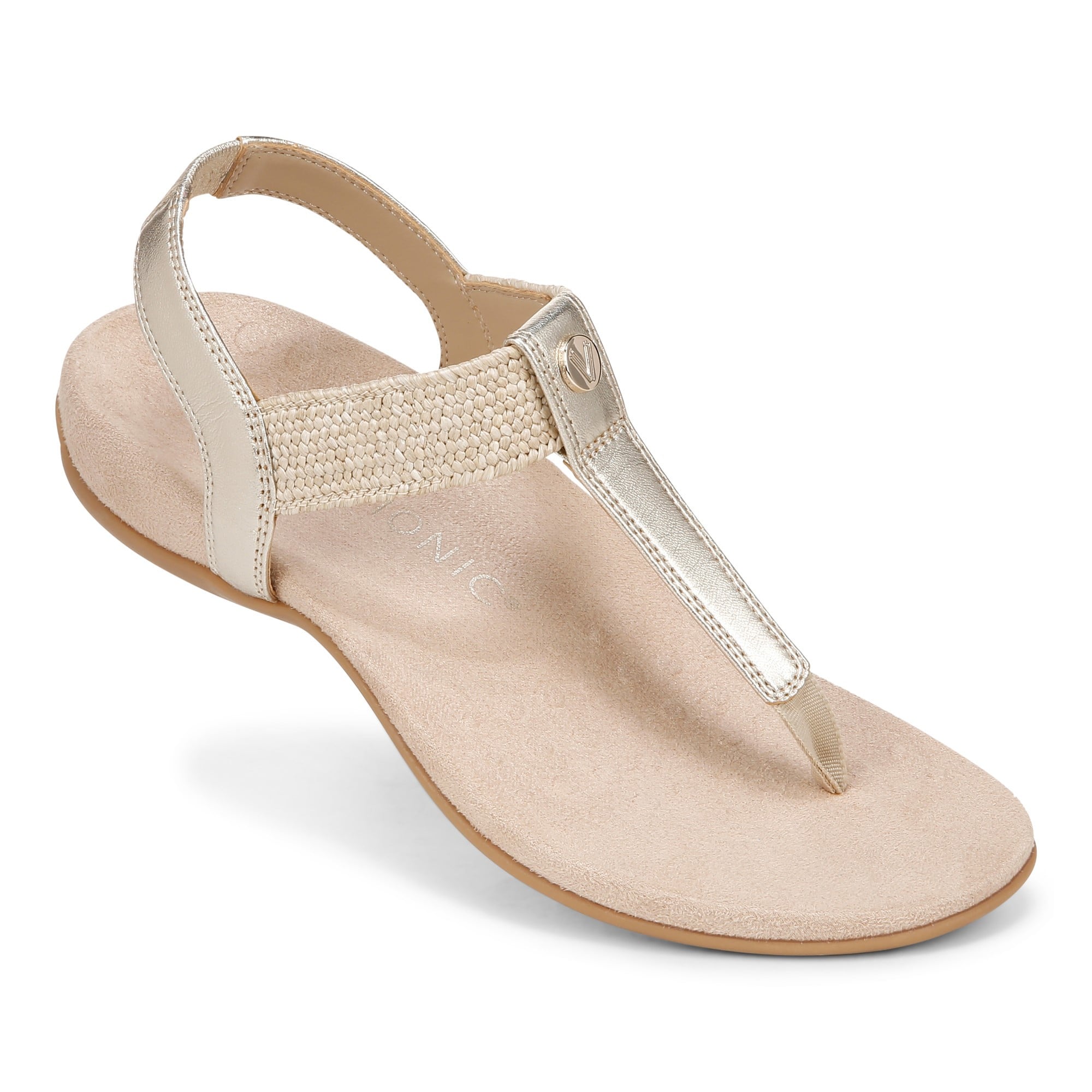 Vionic Brea Women's Toe Post Comfort Sandal - Gold - BREA-I9863L2700-GOLD-13fl-med