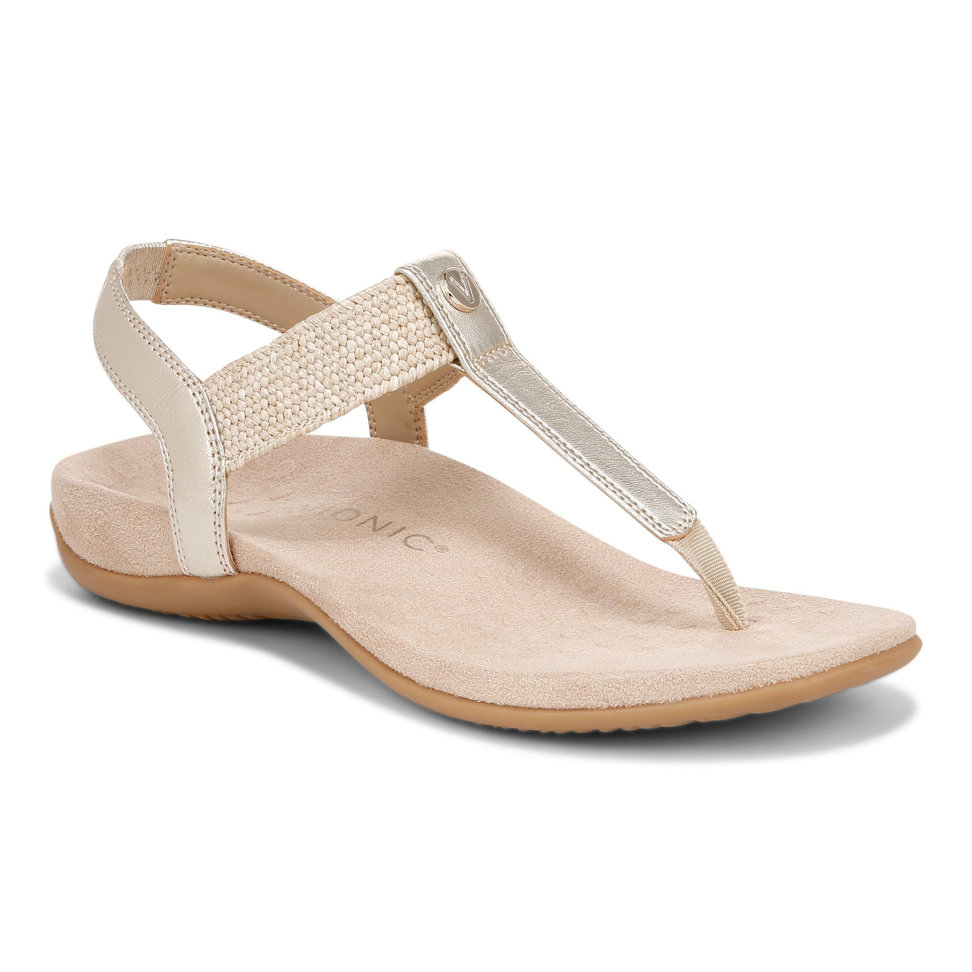 Vionic Brea Women's Toe Post Comfort Sandal in Gold