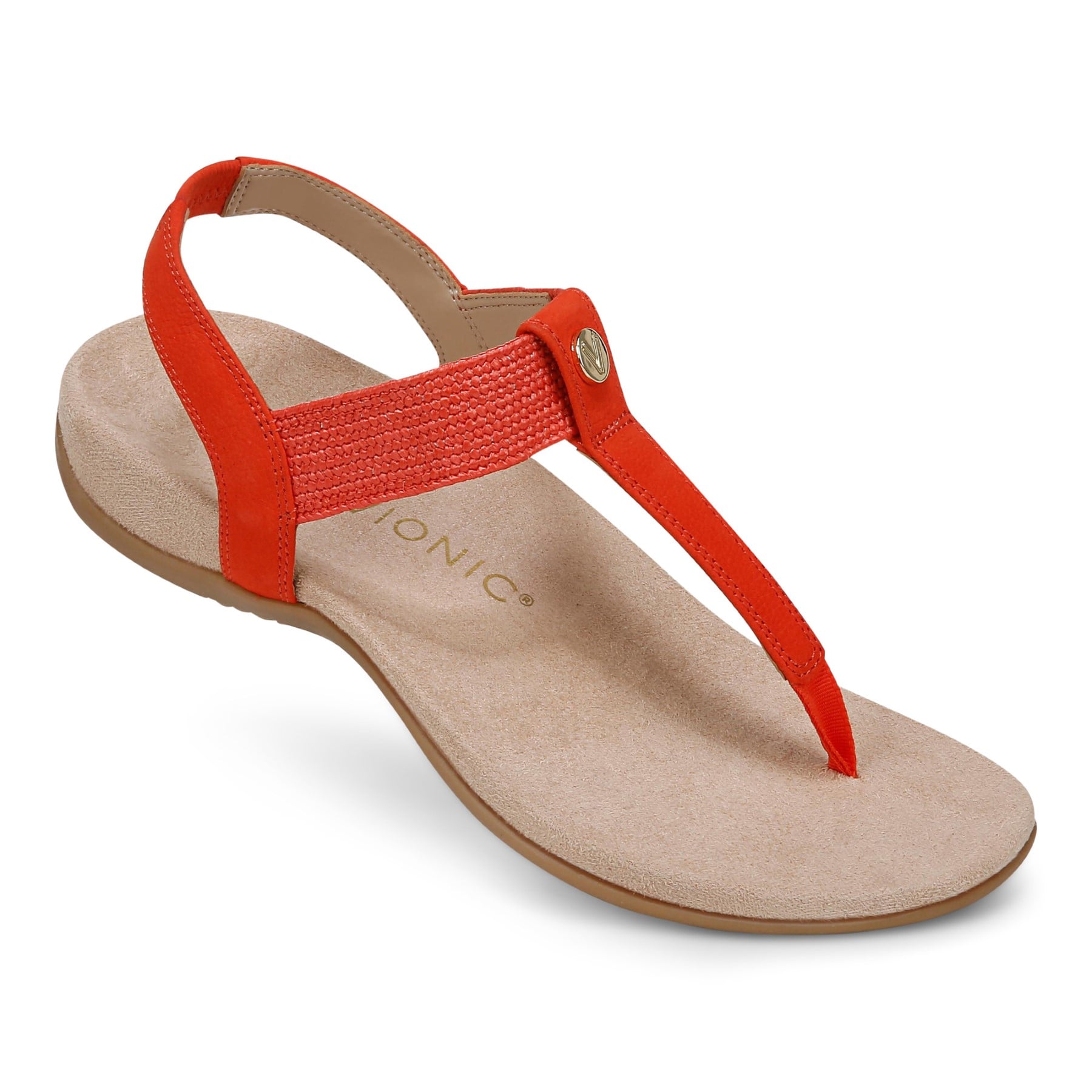 Vionic Brea Women's Toe Post Comfort Sandal - Cherry Tomato - Image