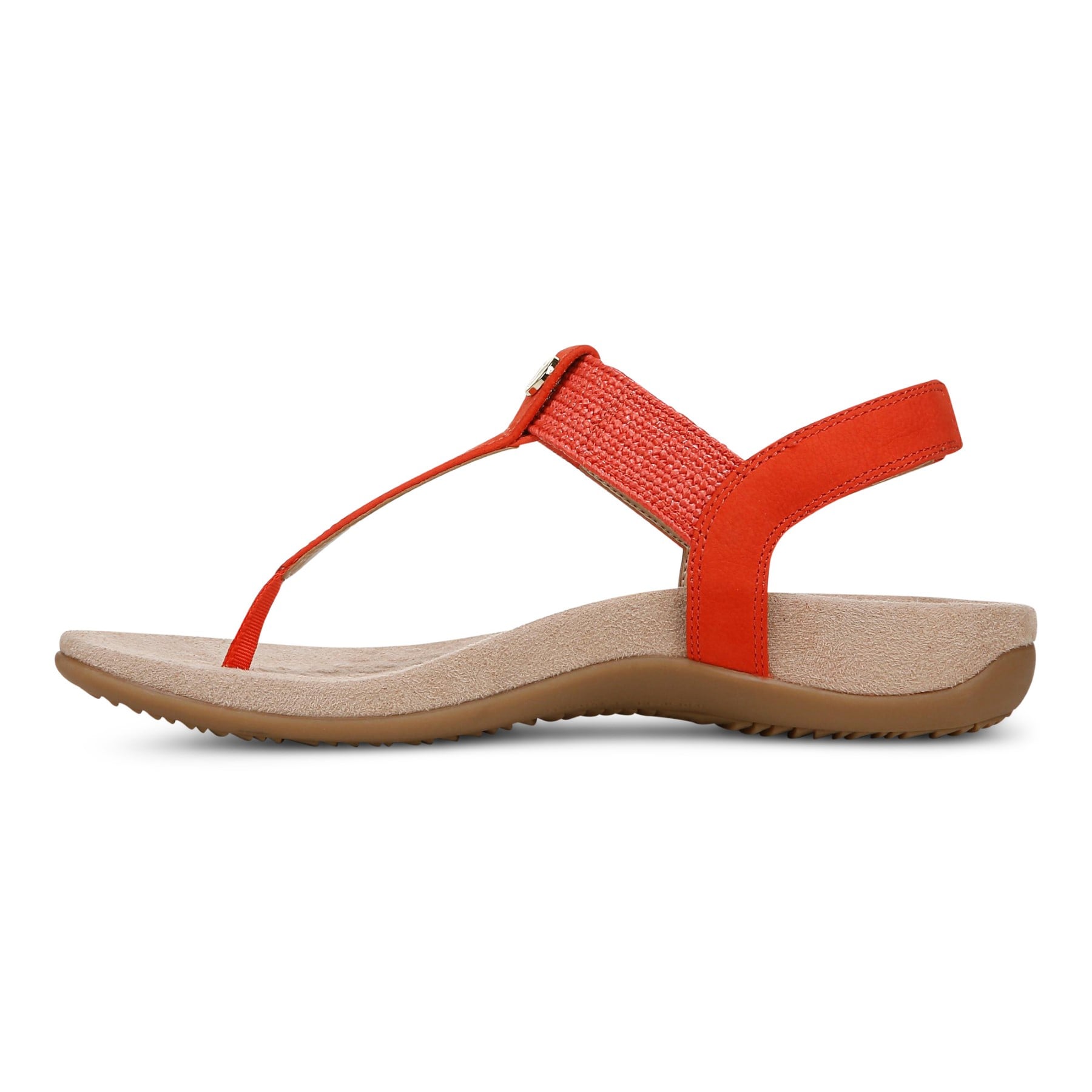 Vionic Brea Women's Toe Post Comfort Sandal - Cherry Tomato - Left Side