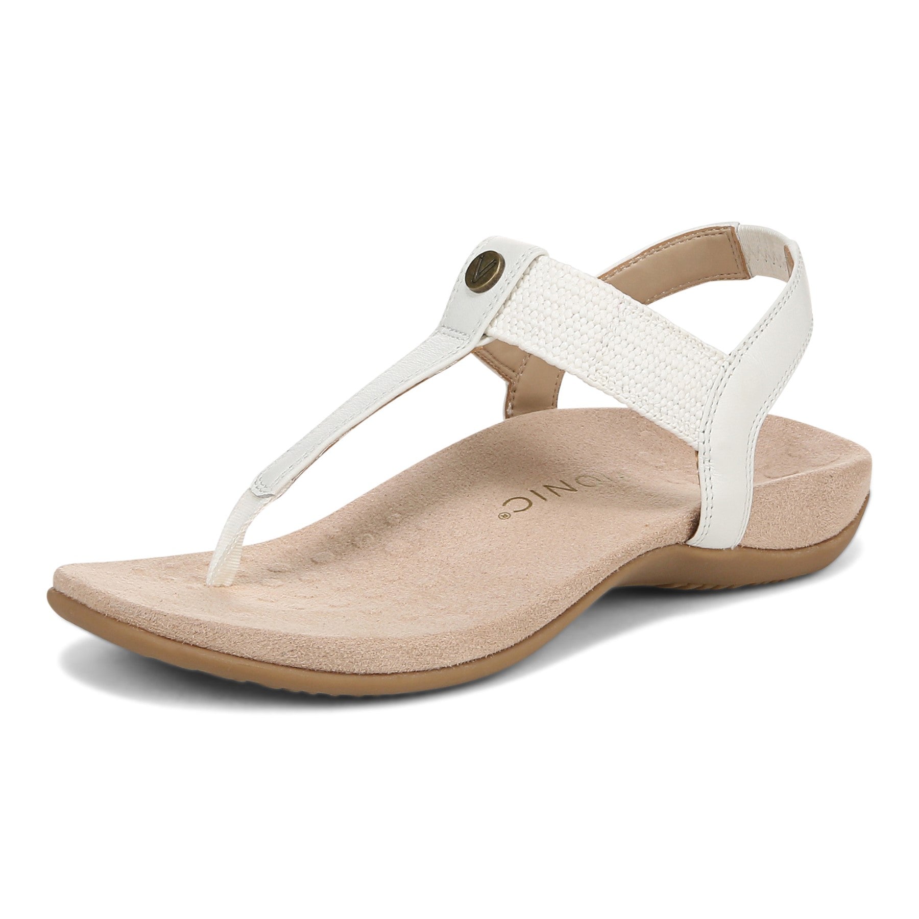 Vionic Brea Women's Toe Post Comfort Sandal - White - Left angle