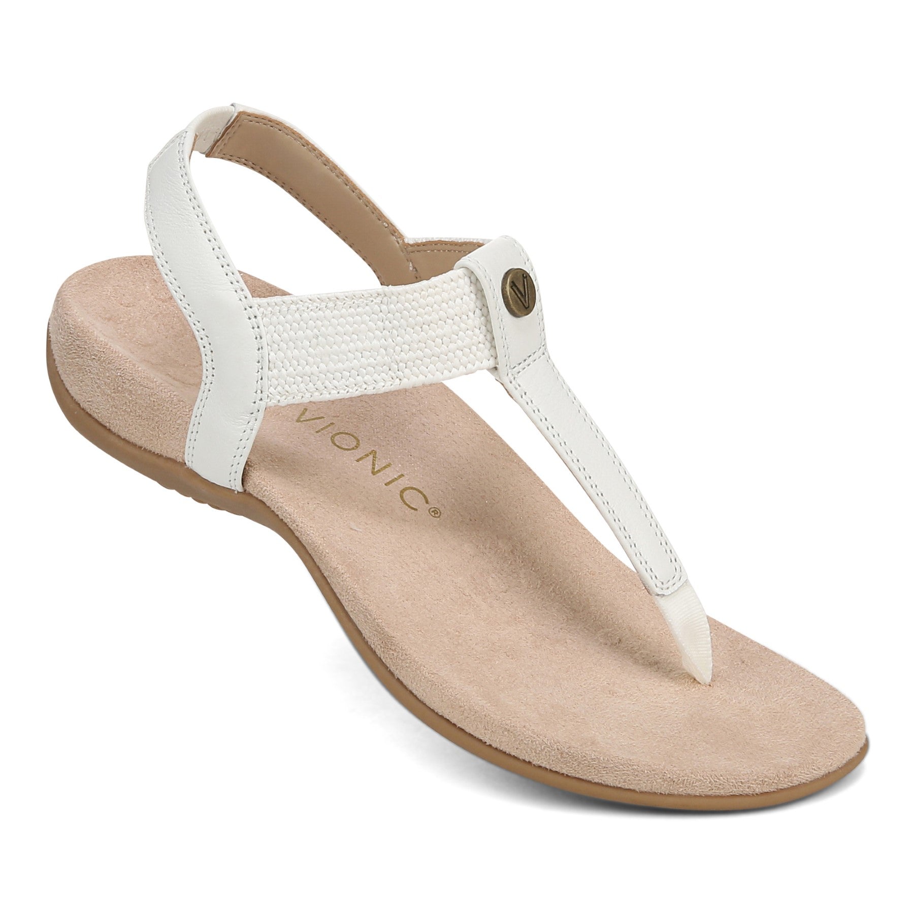 Vionic Brea Women's Toe Post Comfort Sandal - White - Image