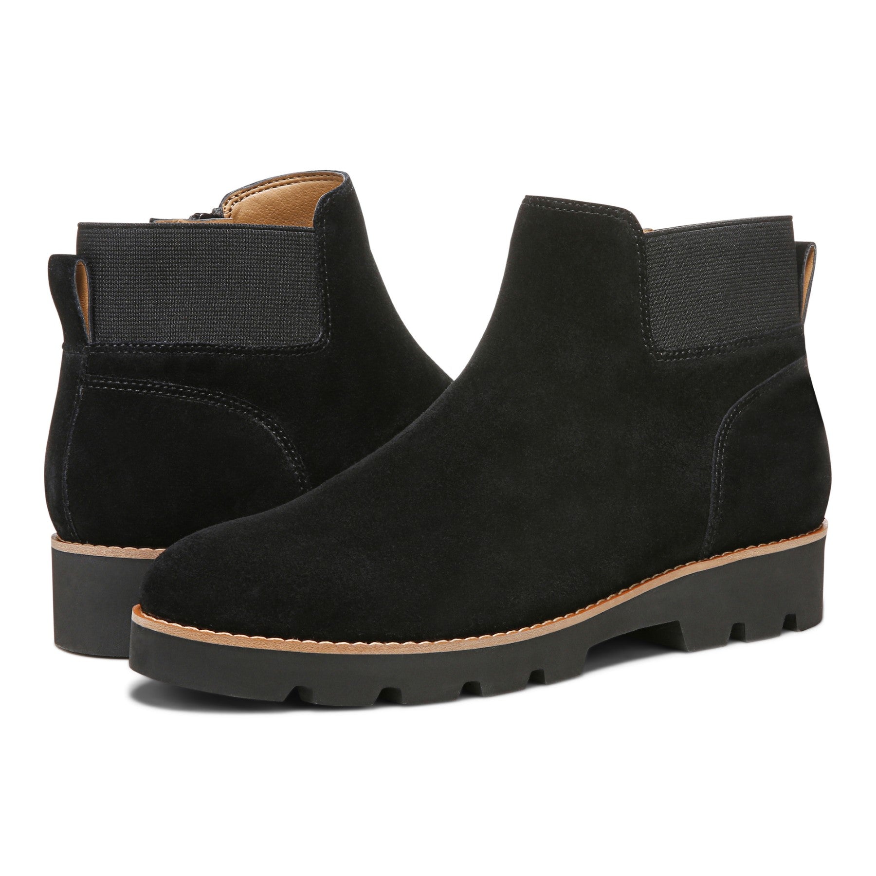 Vionic Brionie Womens N/A Shrtboot - Black - pair left angle