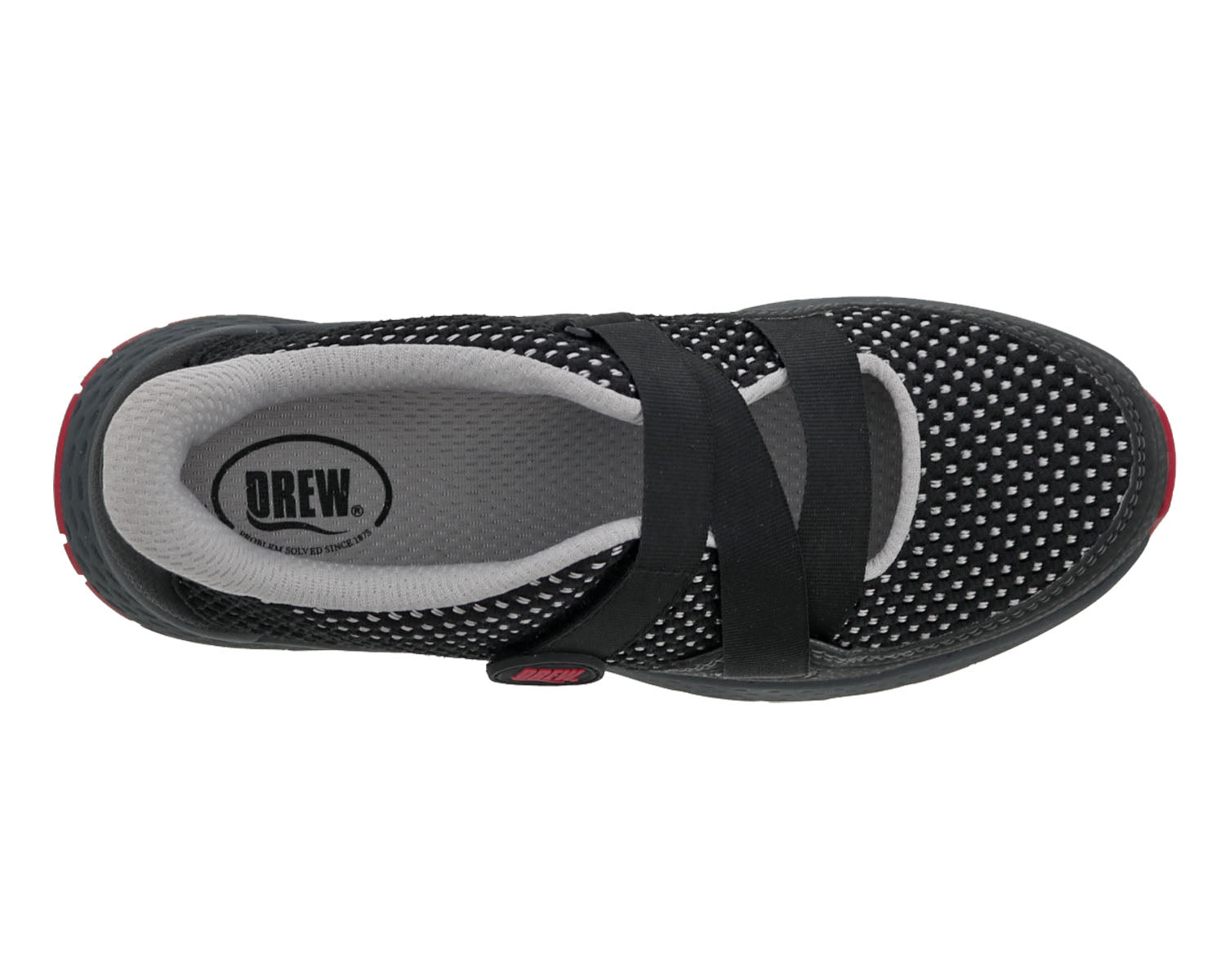 Drew Bayside Women's Sneaker - Black Mesh Combo - Top View