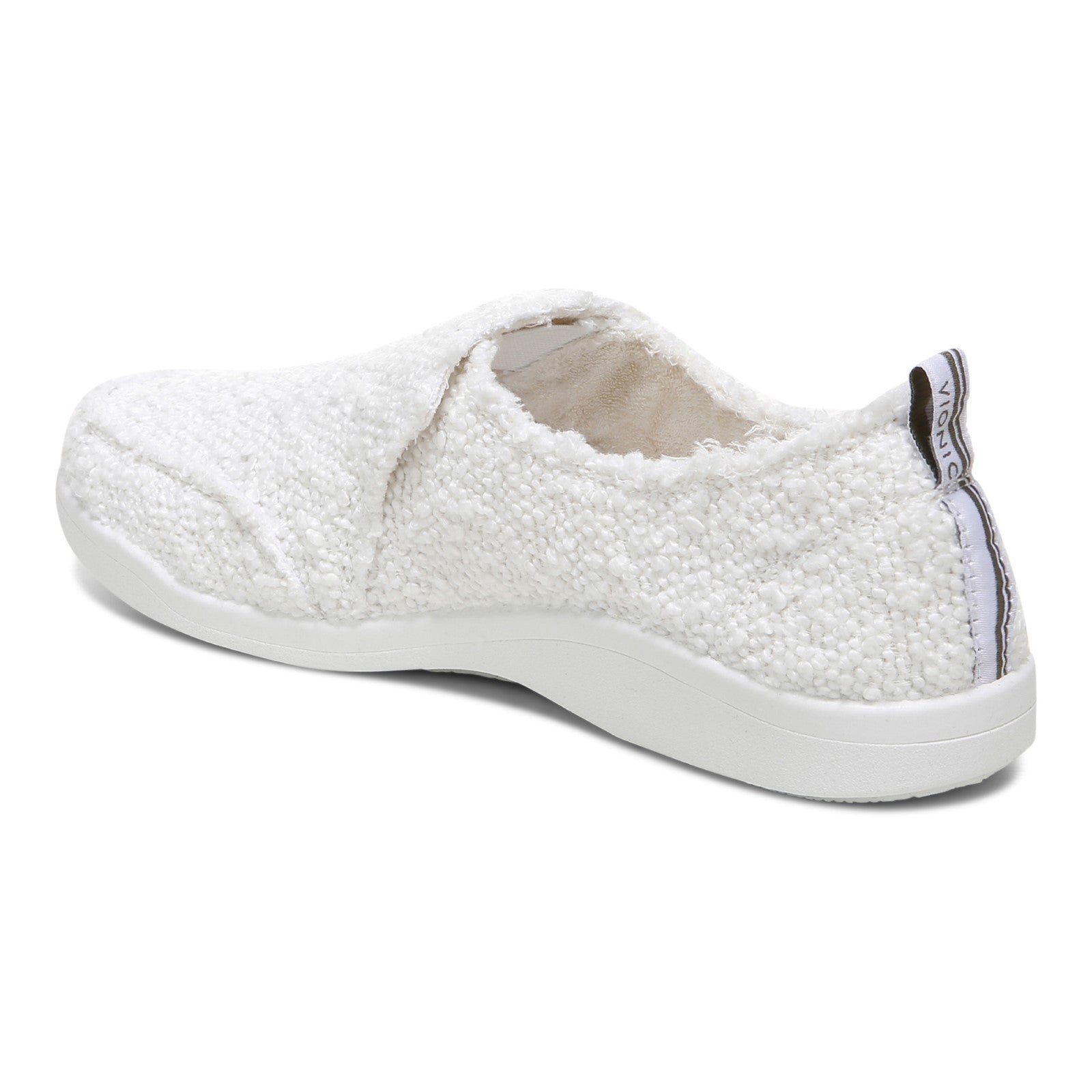Vionic Malibu Women's Slip-on Comfort Shoe - White Boucle - Back angle