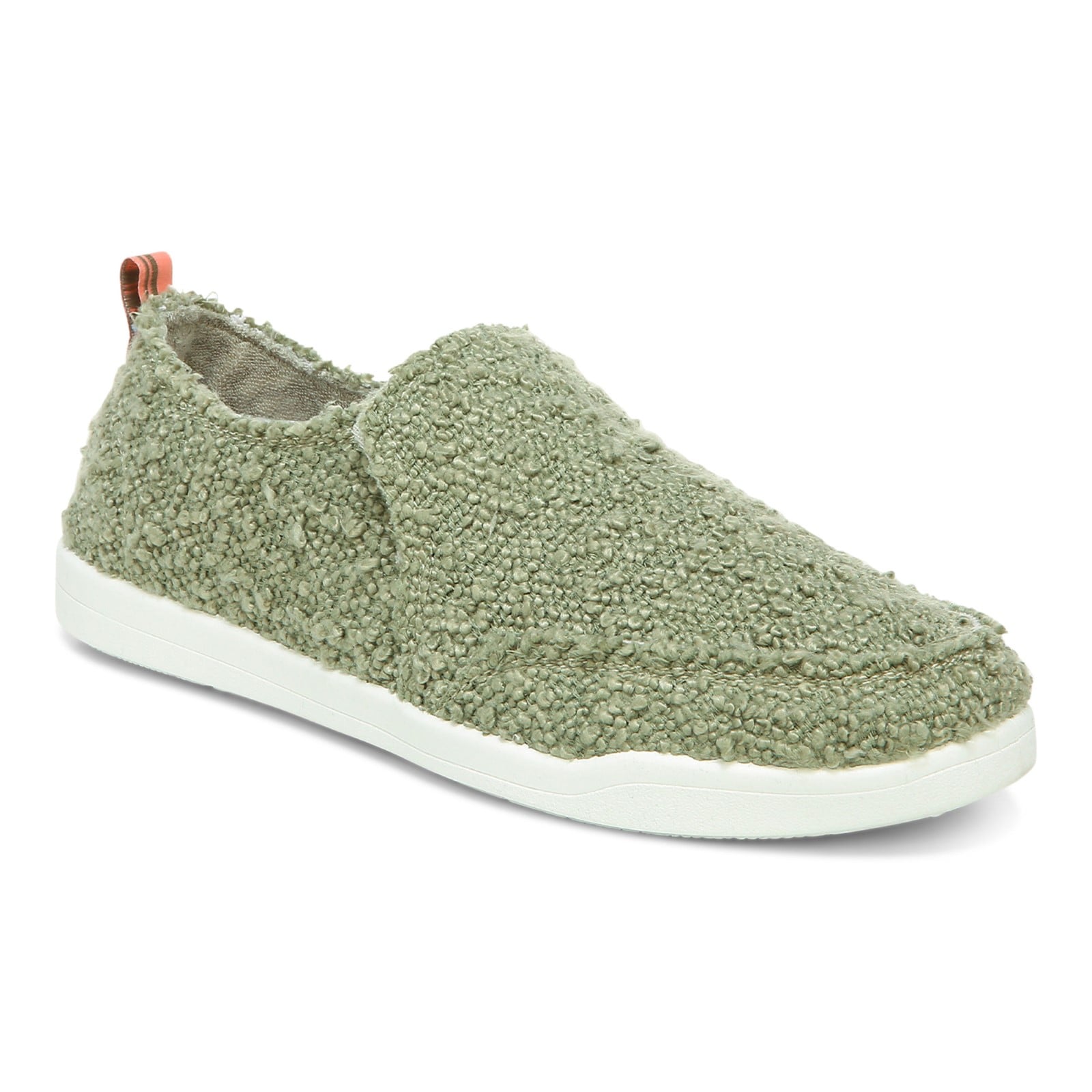 Vionic Malibu Women's Slip-on Comfort Shoe in Army Green Boucle