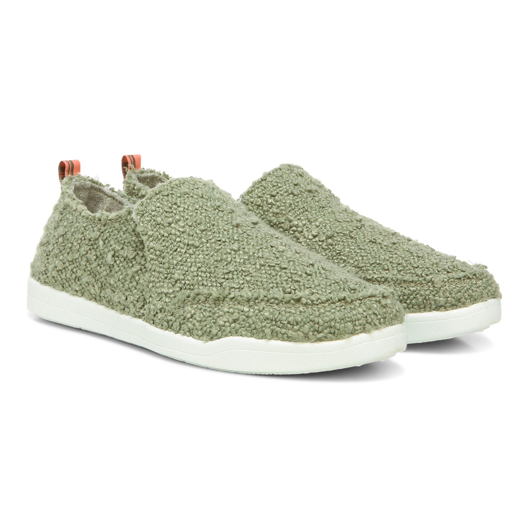 Vionic Malibu Women's Slip-on Comfort Shoe - Army Green Boucle - Pair