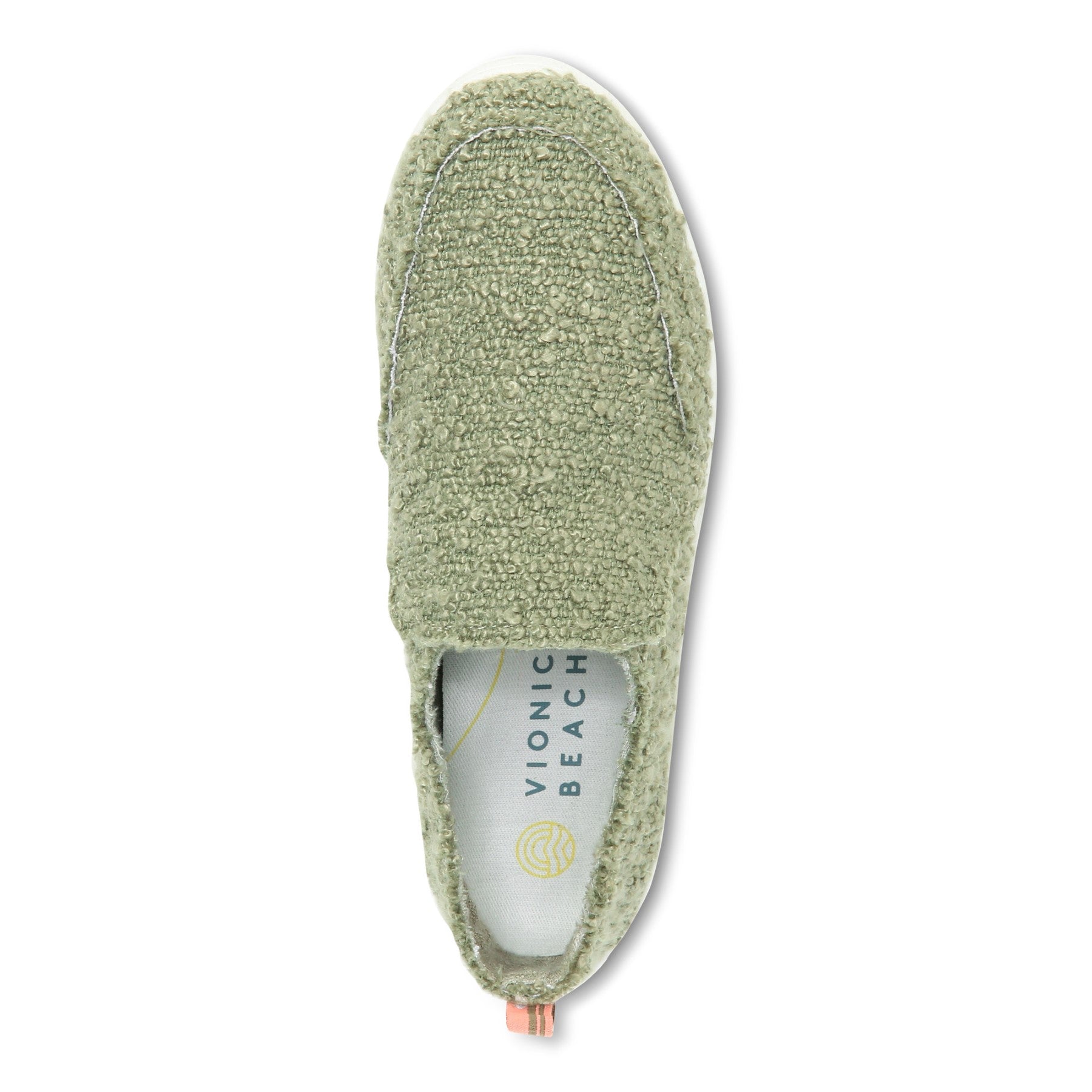 Vionic Malibu Women's Slip-on Comfort Shoe - Army Green Boucle - Top
