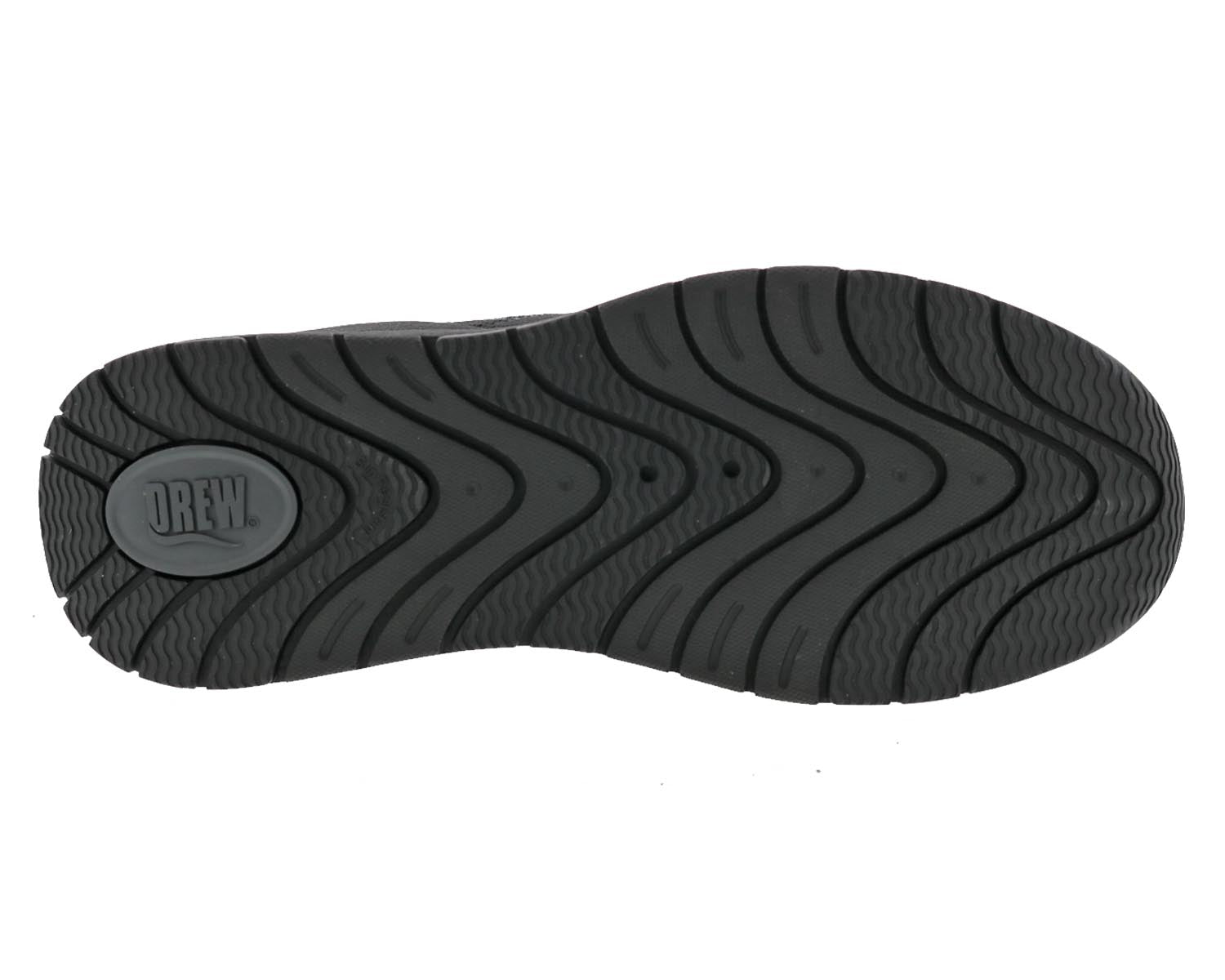 Drew Bestie Women's Walking Shoe - Black Mesh Combo - Sole View