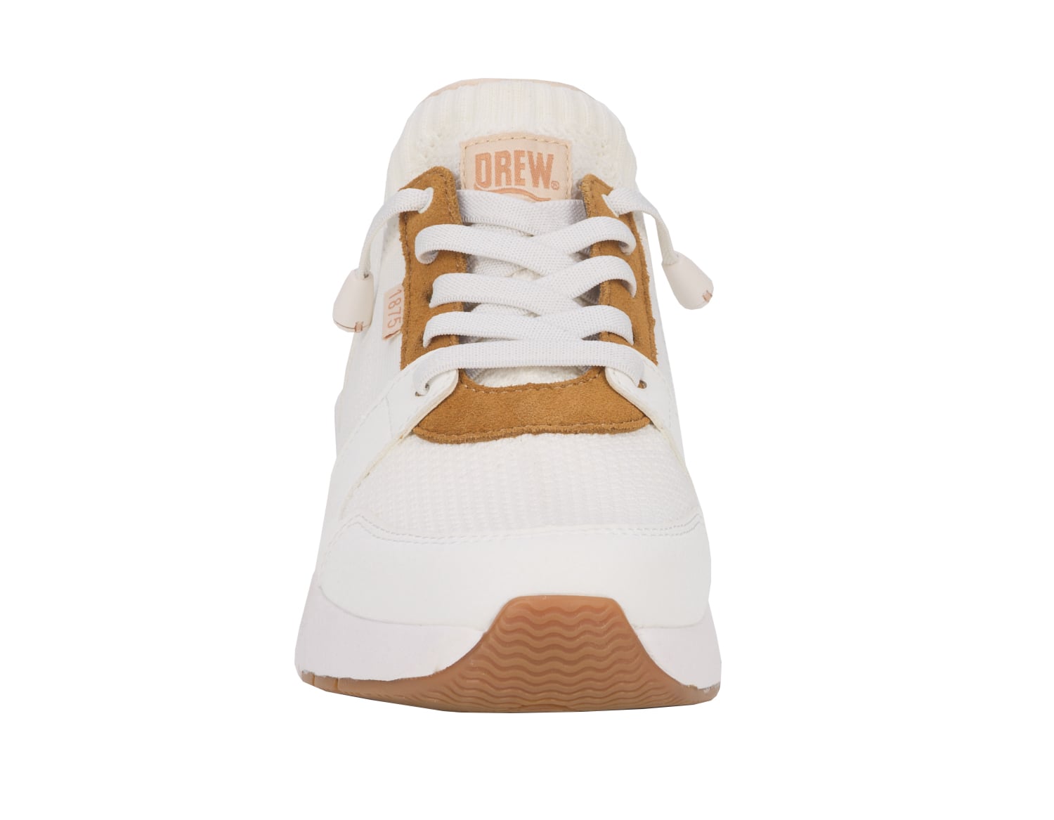 Drew Bobbie - White Suede Combo - Front View
