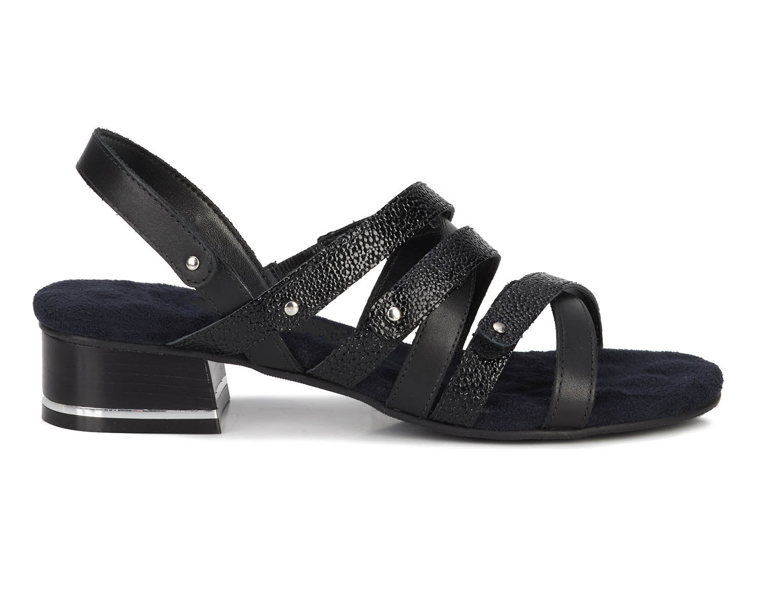 Ros Hommerson Breeze Women's Comfort Sandal - Black Pebble Patent - Outside View