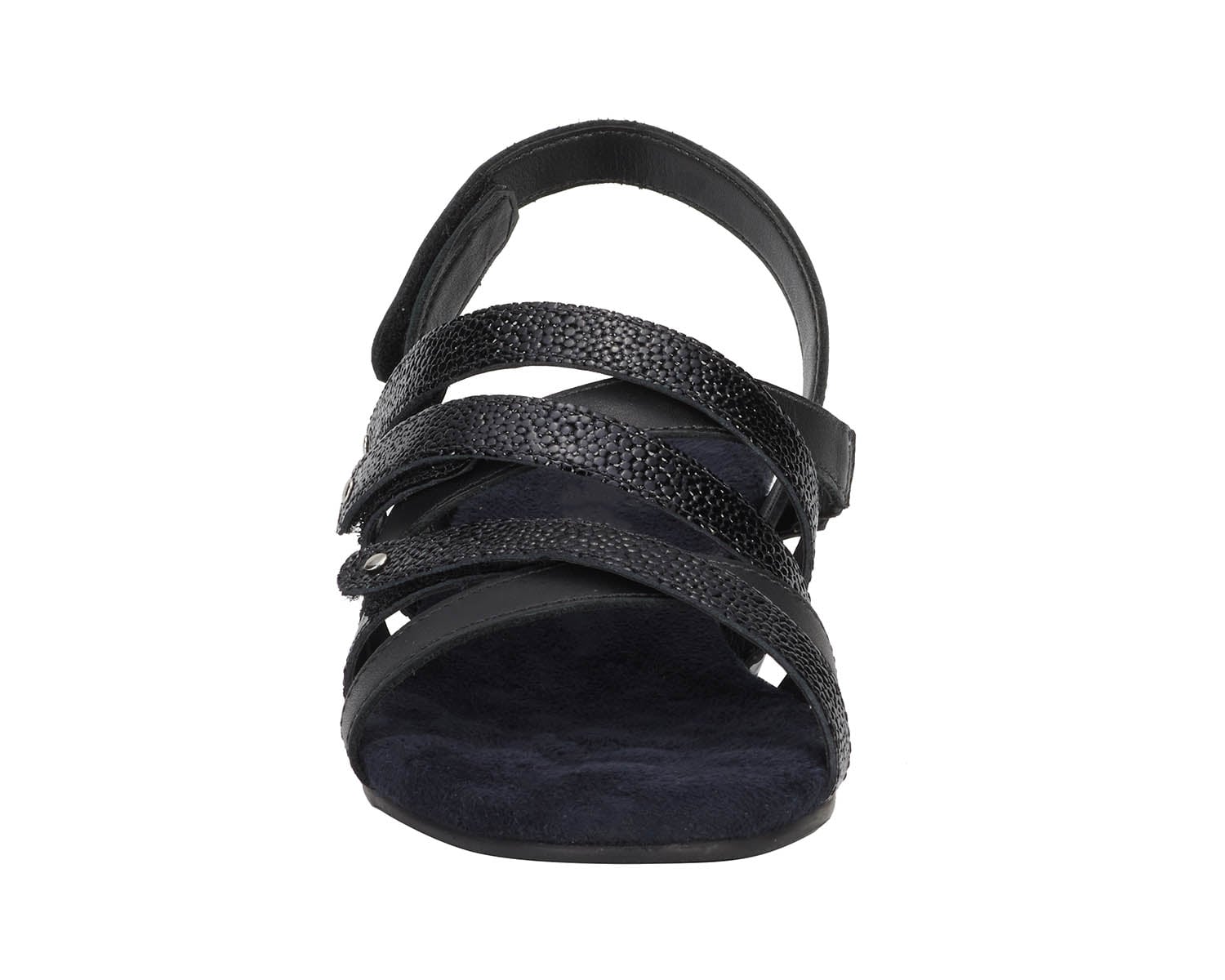 Ros Hommerson Breeze Women's Comfort Sandal - Black Pebble Patent - Front View