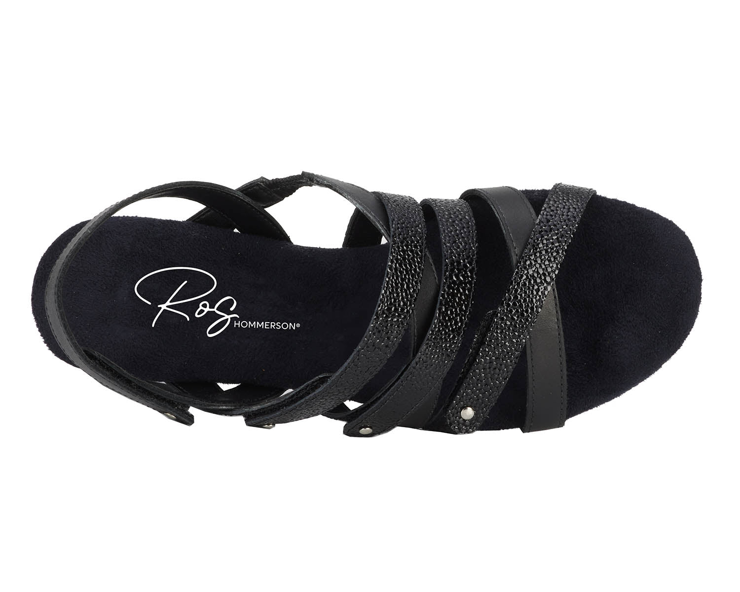 Ros Hommerson Breeze Women's Comfort Sandal - Black Pebble Patent - Sole View