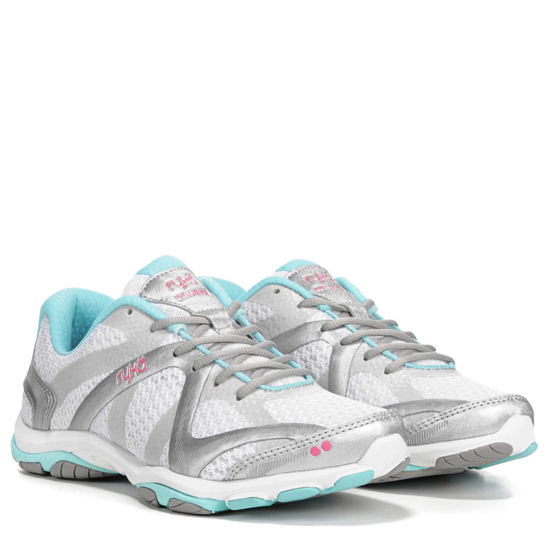Ryka Influence Women's Athletic Training Sneaker - White / Aqua / Hotpink - Pair