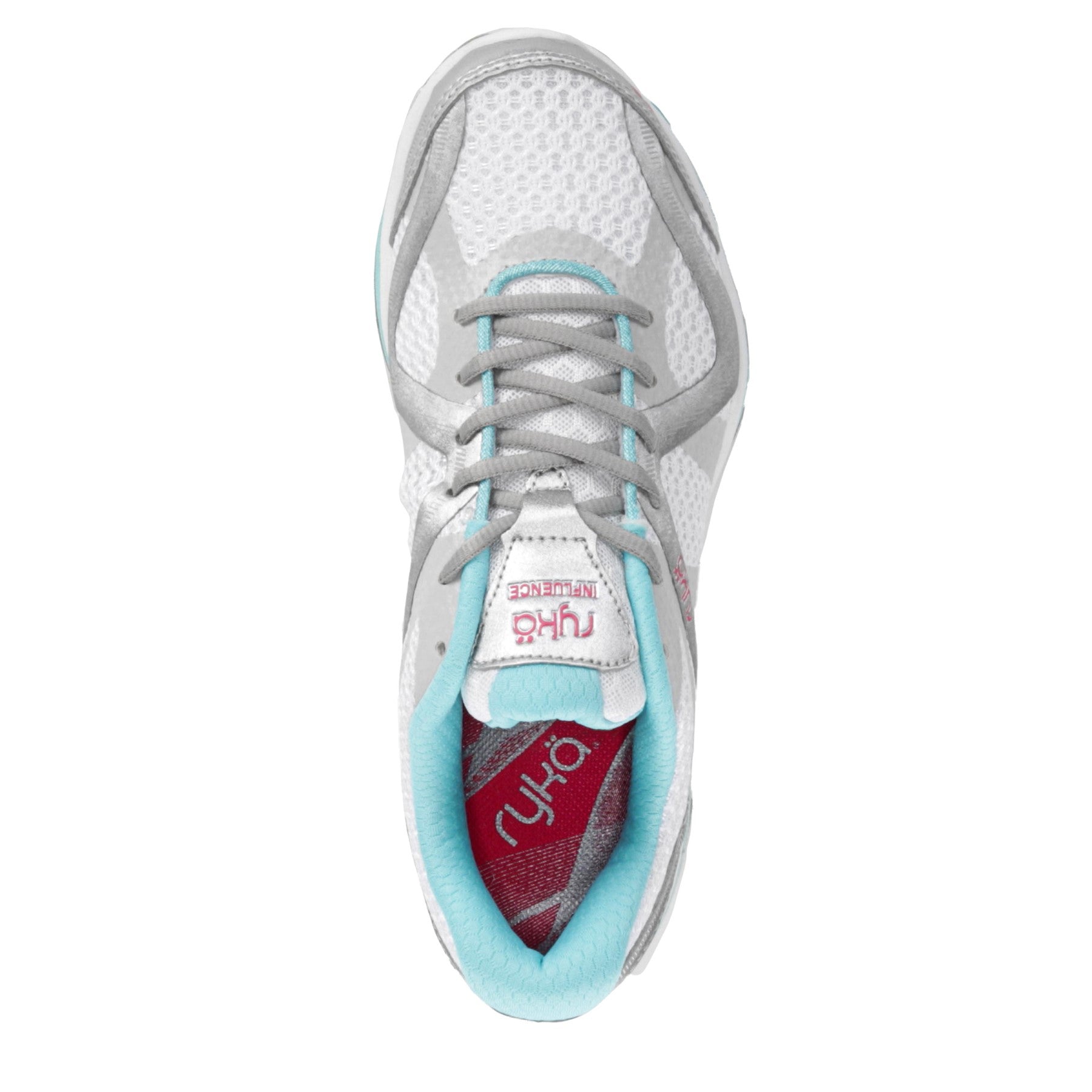 Ryka Influence Women's Athletic Training Sneaker - White / Aqua / Hotpink - Top