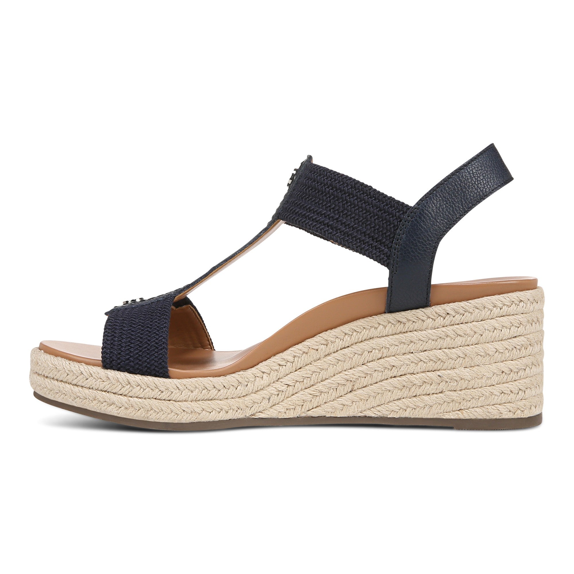 Vionic Calera Women's Espadrille Comfort Wedge Sandal - Navy - Left Side