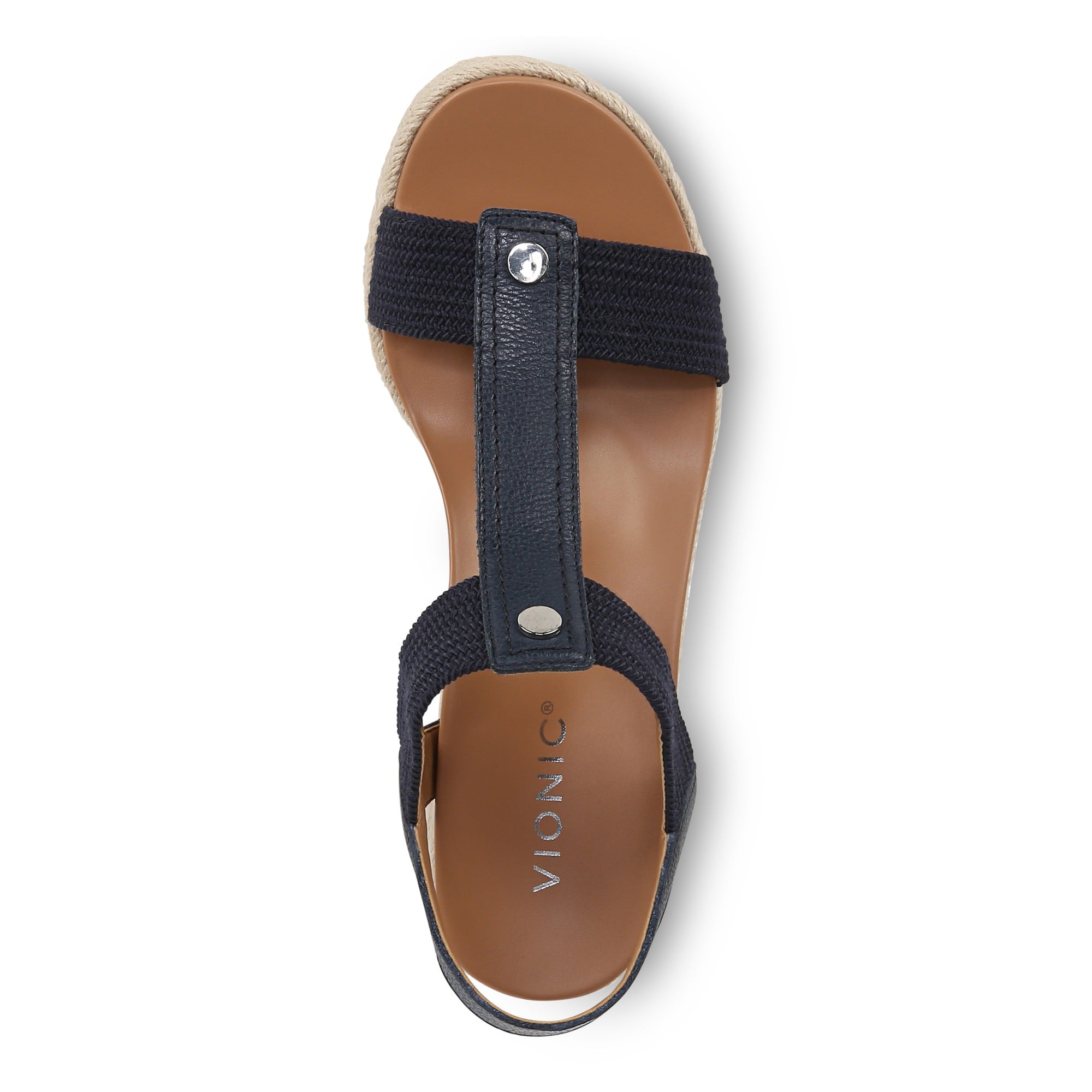 Vionic Calera Women's Espadrille Comfort Wedge Sandal - Navy - Top