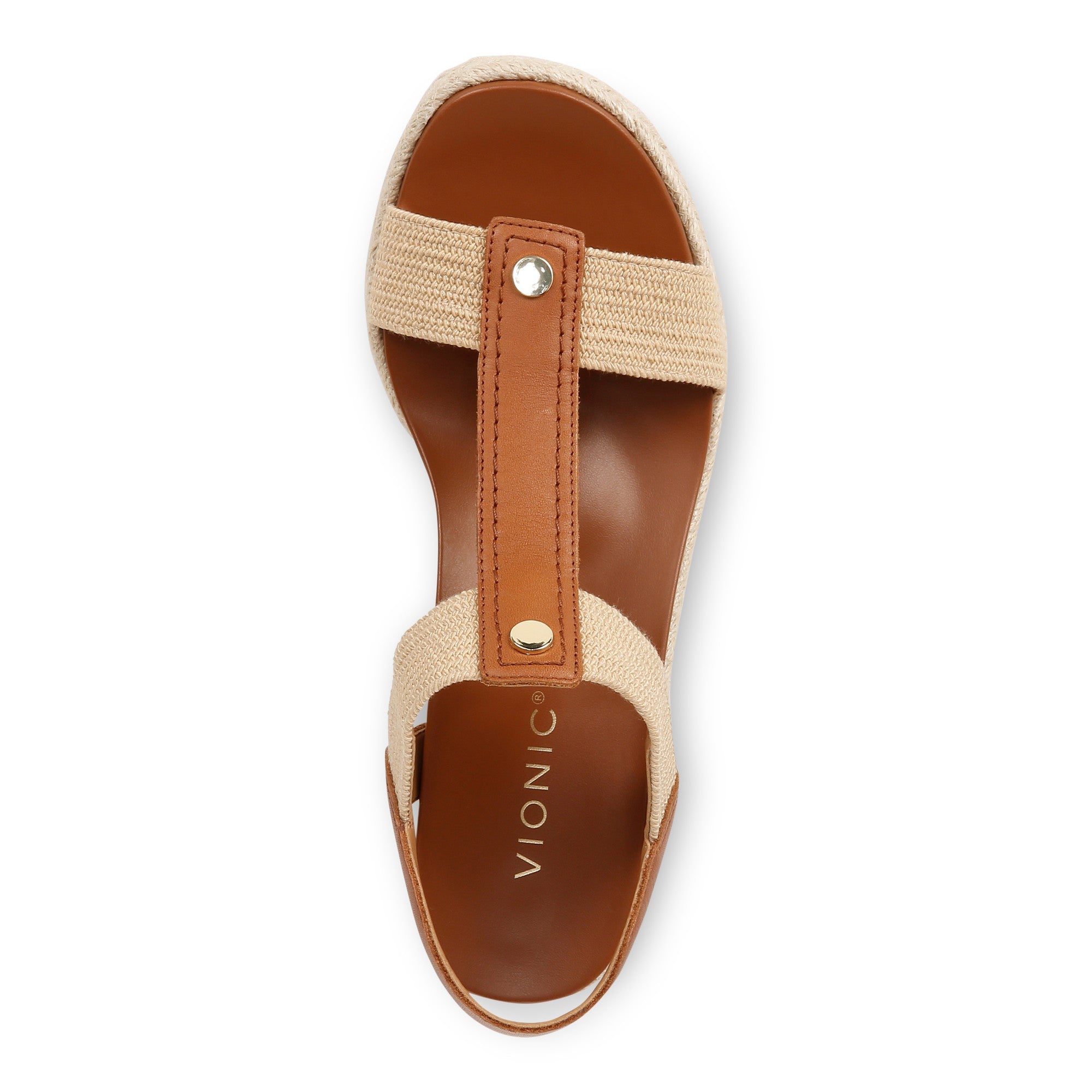 Vionic Calera Women's Espadrille Comfort Wedge Sandal - Camel - Top
