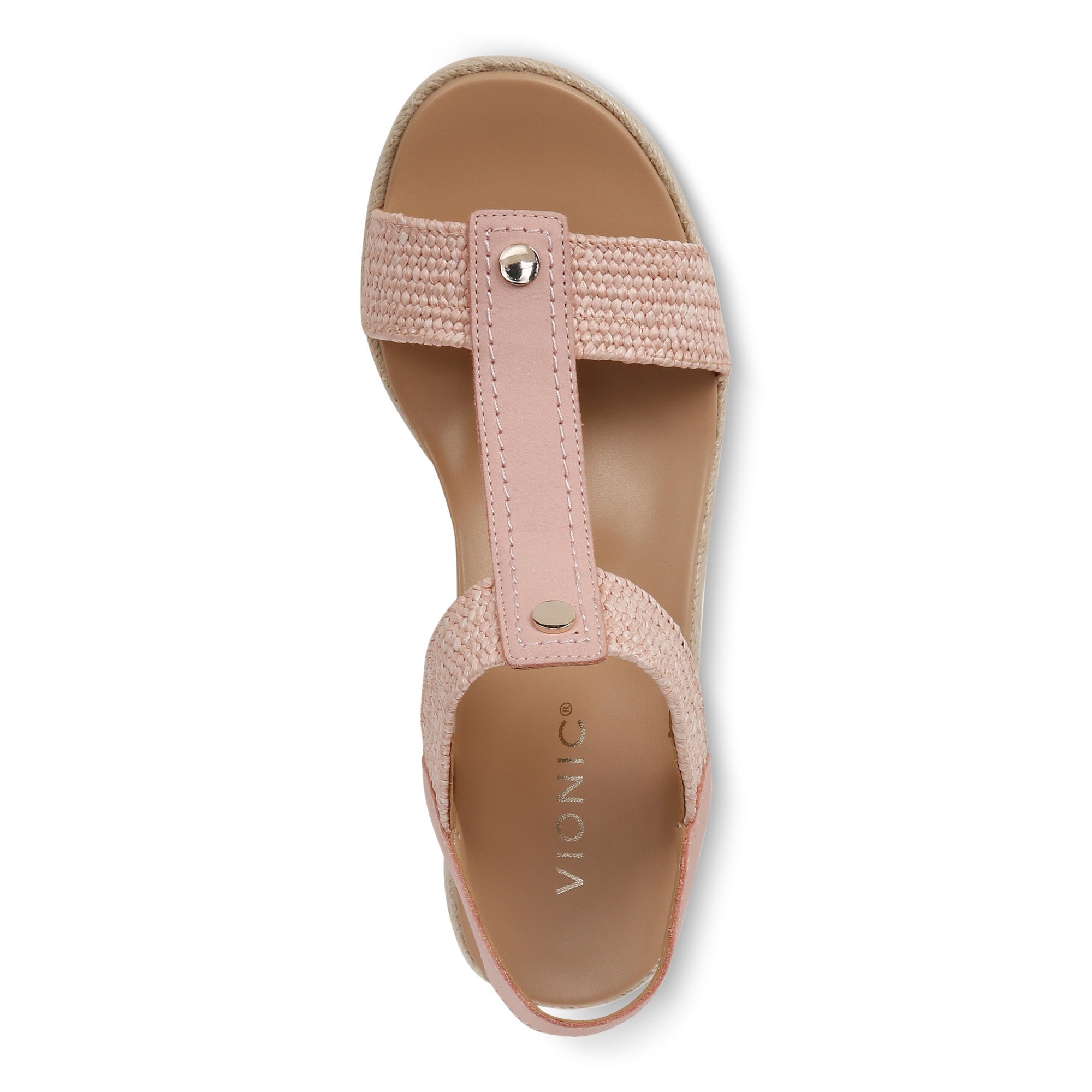 Vionic Calera Women's Espadrille Comfort Wedge Sandal - Light Pink - Top