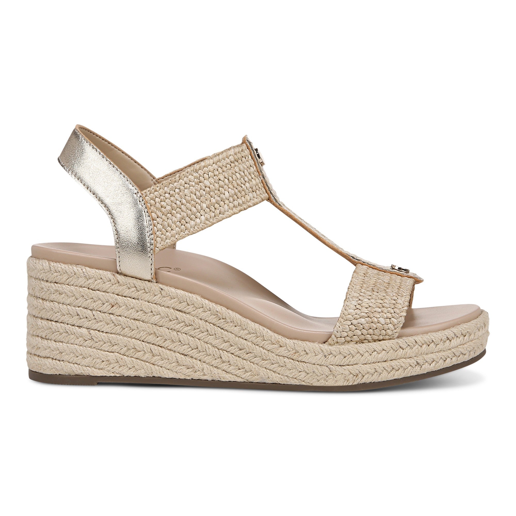 Vionic Calera Women's Espadrille Comfort Wedge Sandal - Gold - Right side