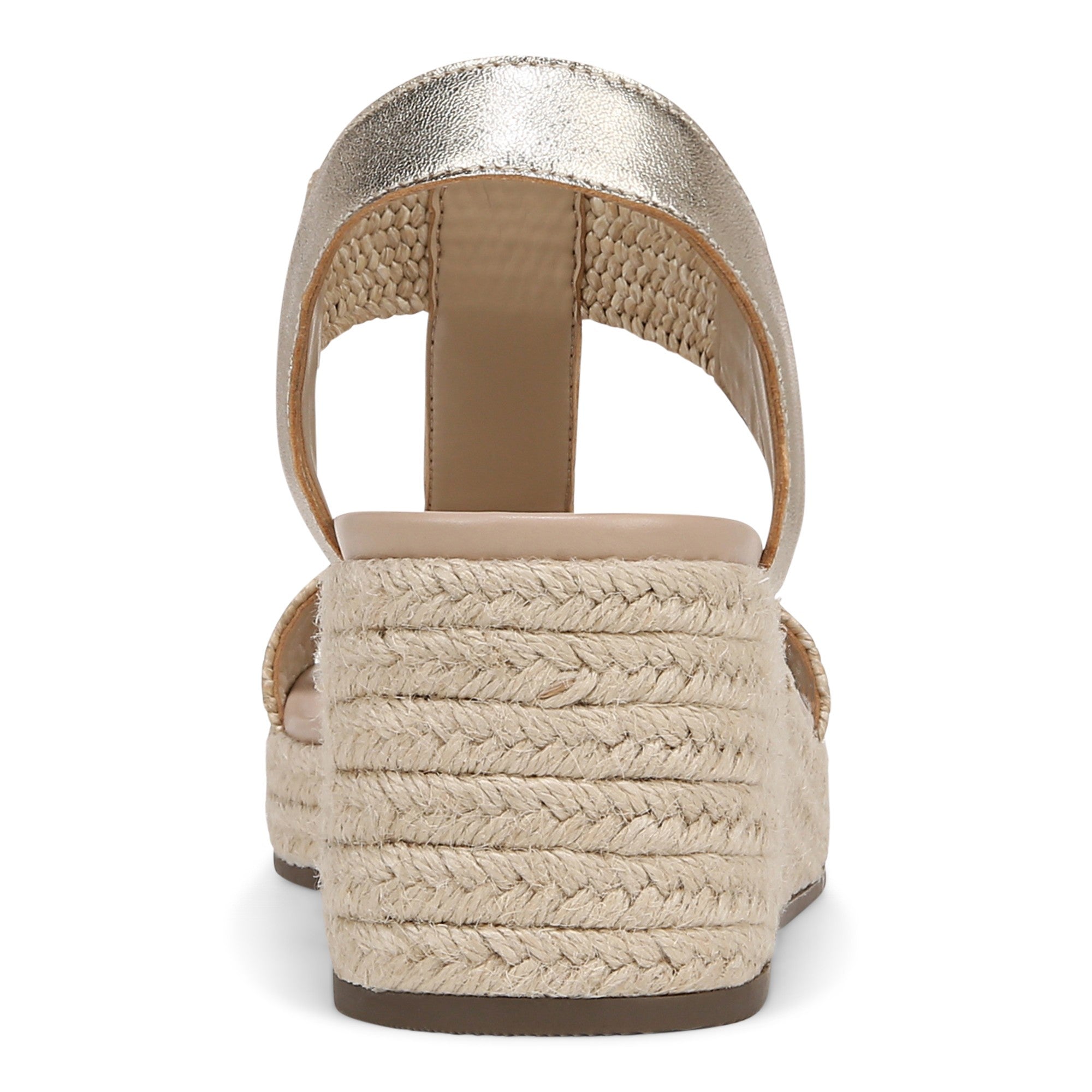 Vionic Calera Women's Espadrille Comfort Wedge Sandal - Gold - Back