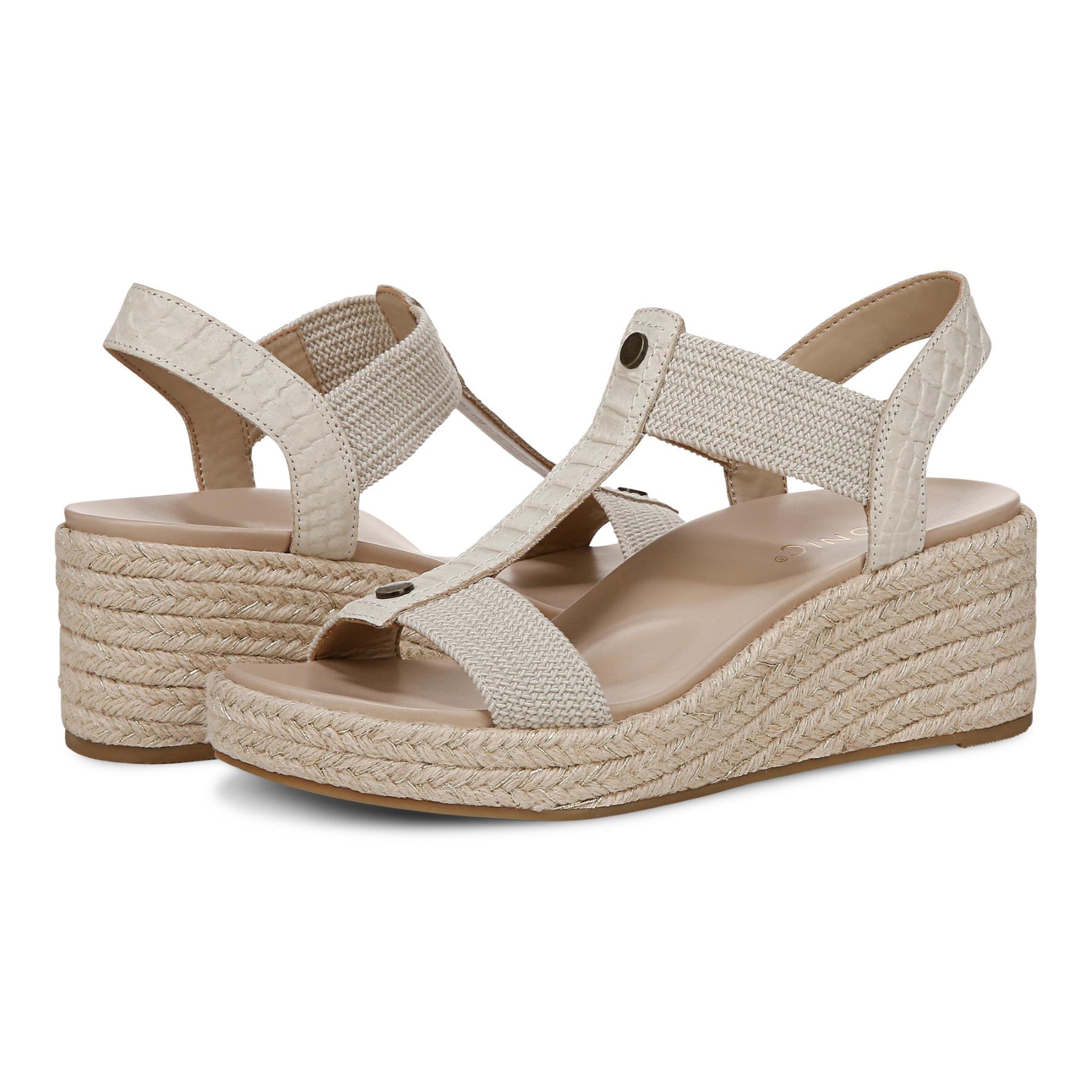 Vionic Calera Women's Espadrille Comfort Wedge Sandal in Cream