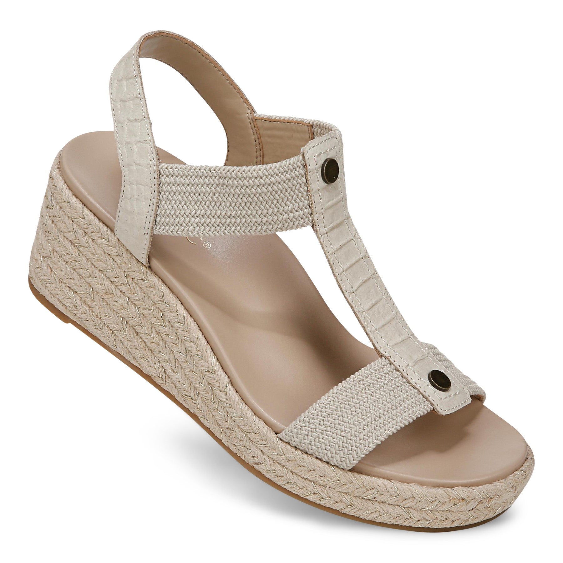 Vionic Calera Women's Espadrille Comfort Wedge Sandal - Cream - Unknown View