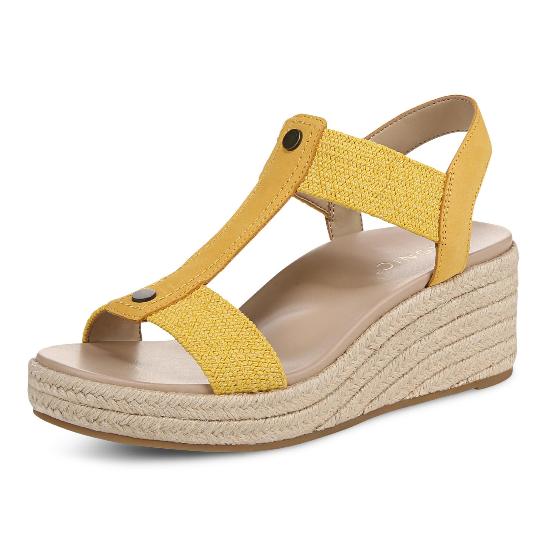 Vionic Calera Women's Espadrille Comfort Wedge Sandal - Butter Yellow - Unknown View