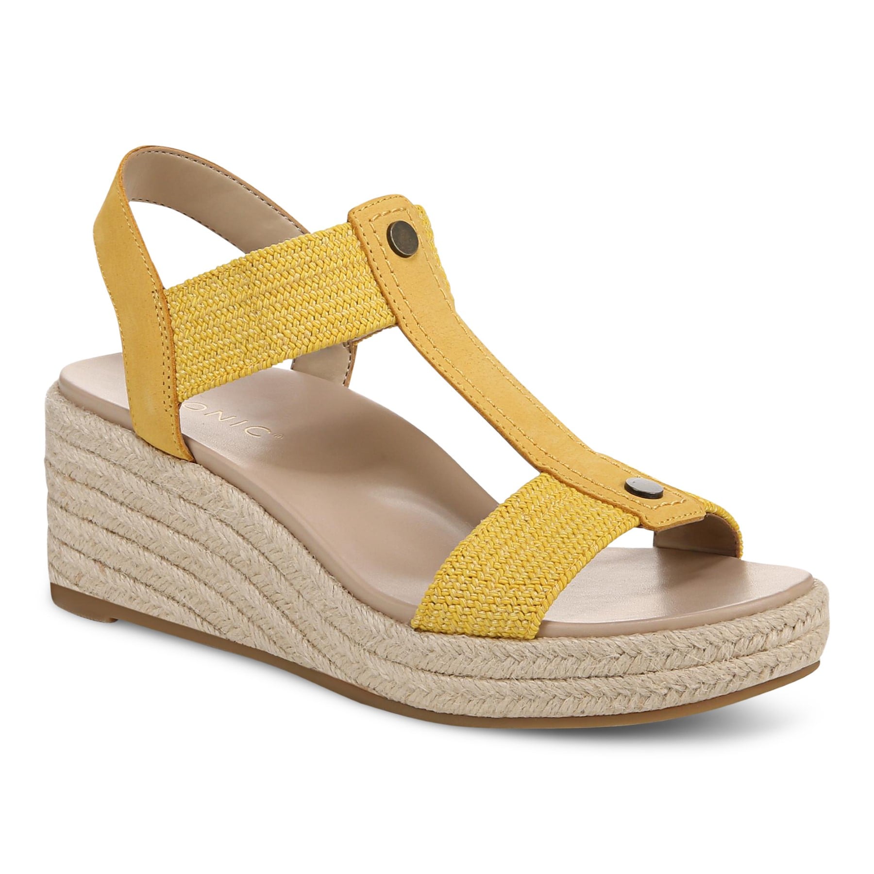 Vionic Calera Women's Espadrille Comfort Wedge Sandal - Butter Yellow - Unknown View