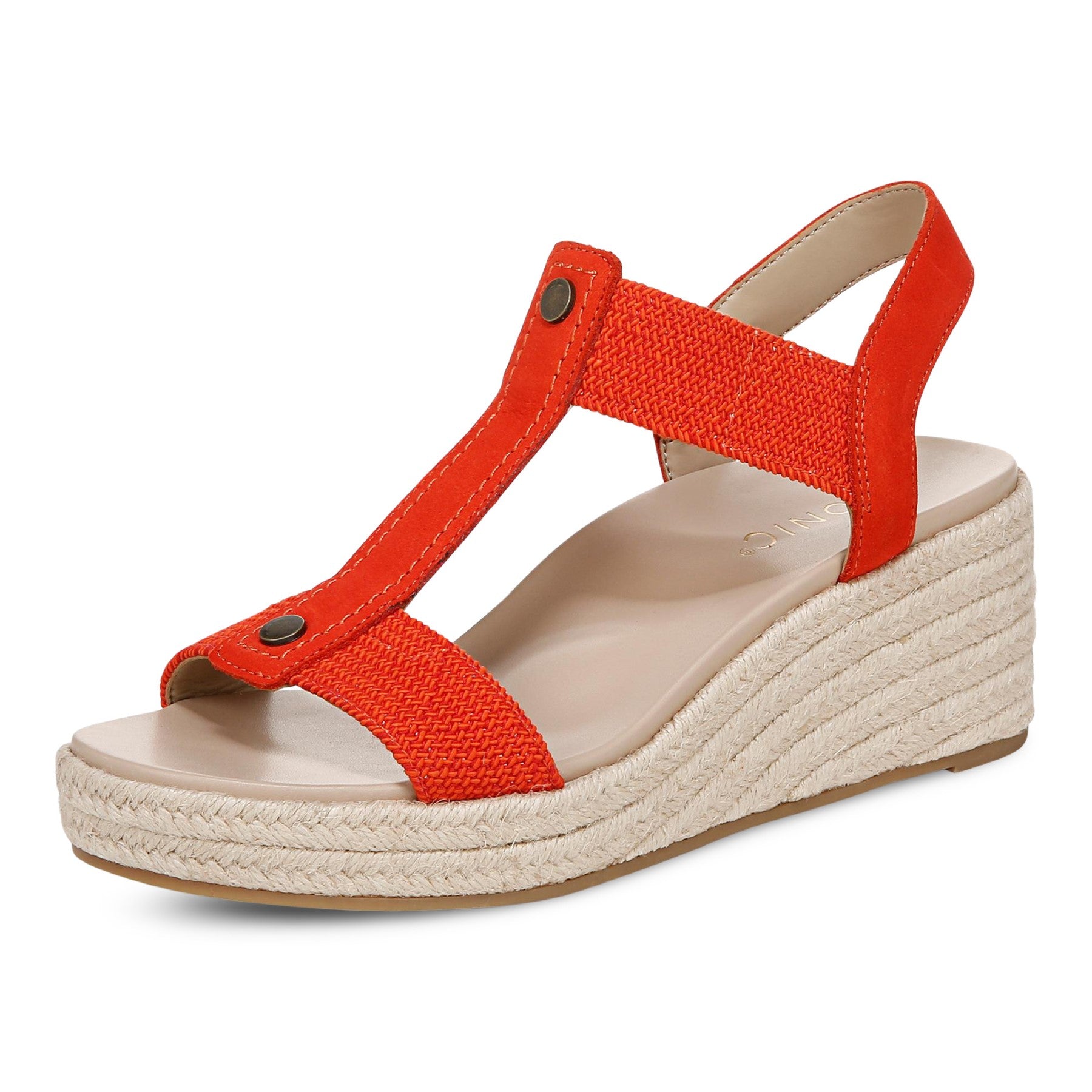 Vionic Calera Women's Espadrille Comfort Wedge Sandal - Cherry Tomato - Unknown View